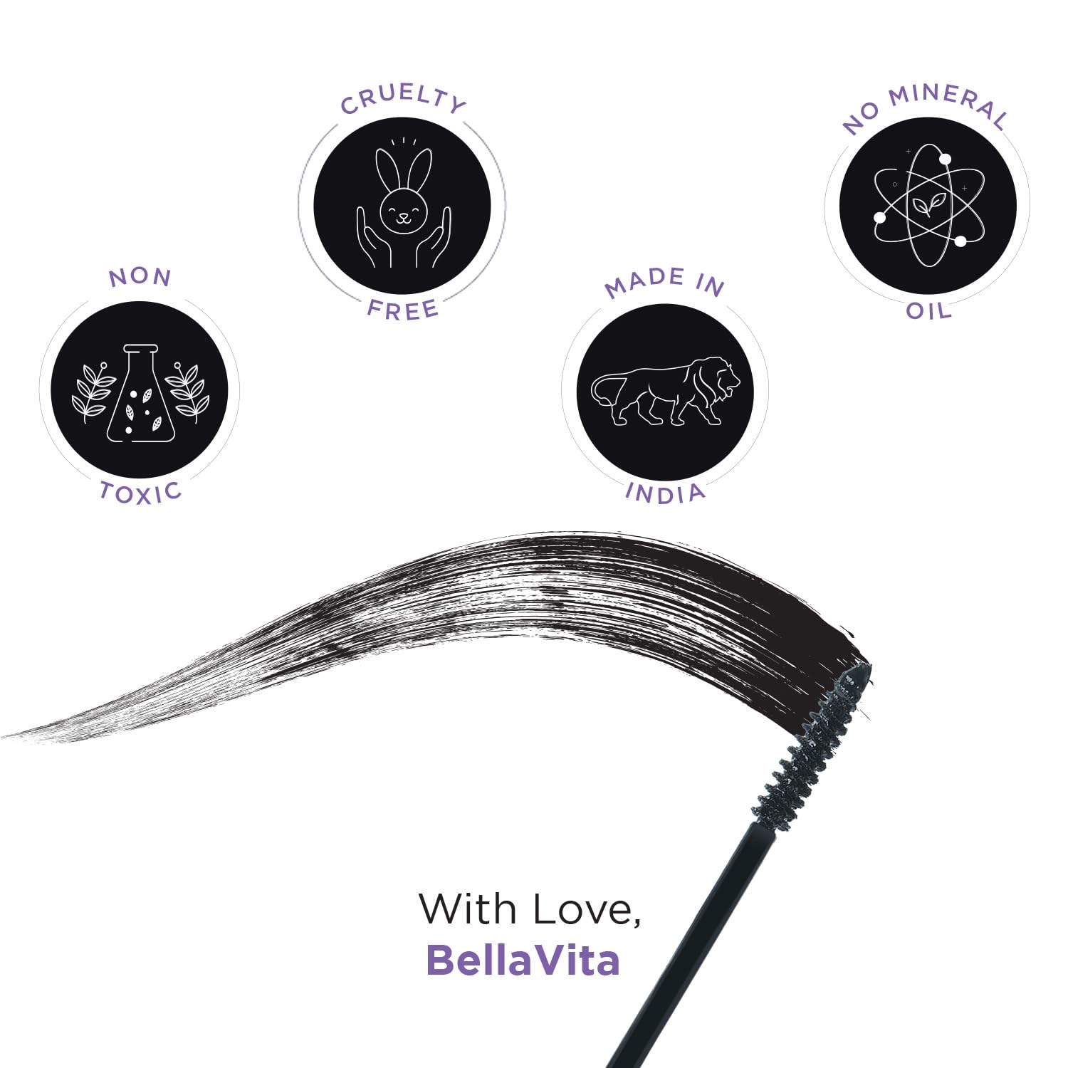 BELLAVITA Intense Drama Waterproof Mascara 8ml - Lengthening & Volumizing Mascara with Curl Lock Formula | Smudge-Proof, Waterproof, Jet Black | Perfect for Daily Wear, Night Out, and Special Occasions
