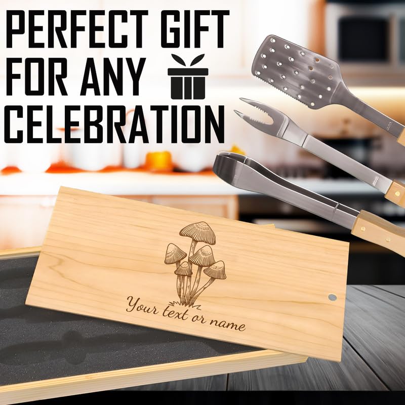 Arcane Artifacts BBQ Grill Set - Personalized Magical Gifts with Enchanted Mushroom Design for Outdoor Cooking & Fantasy-Themed Parties | Perfect for Wizards, Gamers & Fantasy Lovers