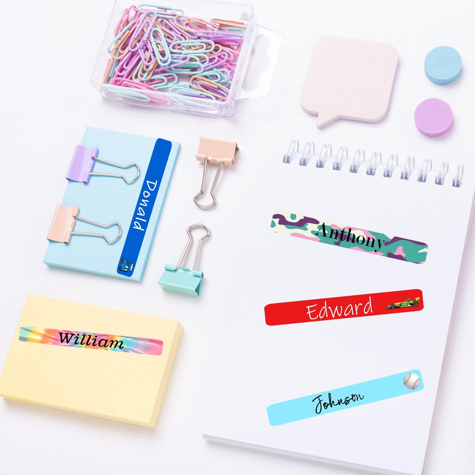 Custom Name Stickers for Kids - 100PCS Waterproof Labels for School, Daycare & Stationery