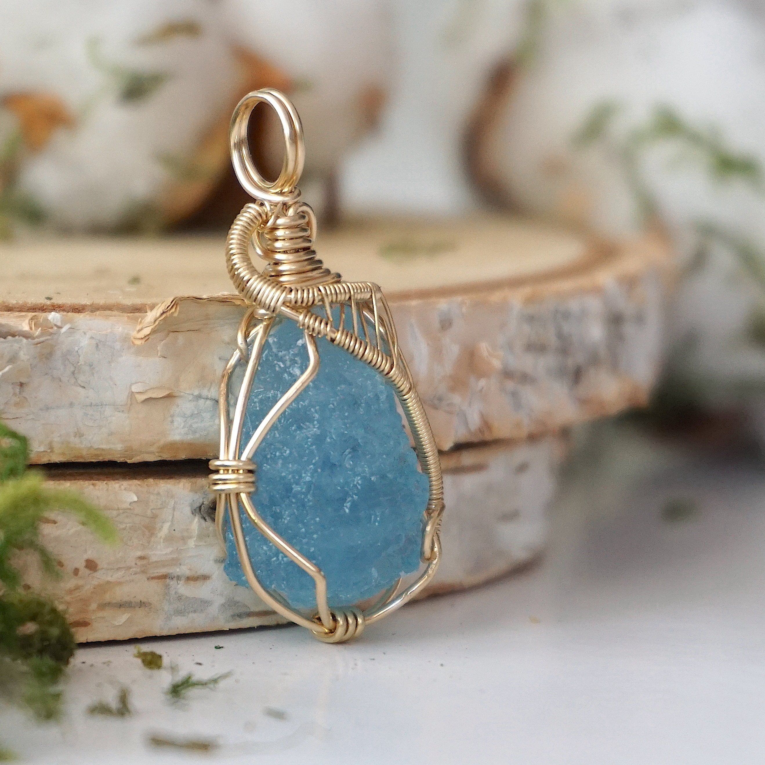 14K Gold Filled Aquamarine Pendant Necklace for Women - March Birthstone Jewelry Gift for Mom, Wife, or Girlfriend - Perfect for Weddings, Anniversaries & Everyday Elegance