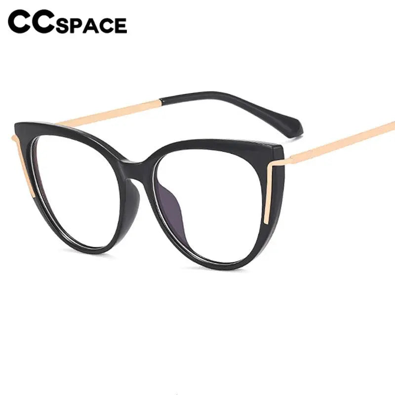 CCspace Women's Full Rim Cat Eye Titanium Eyeglasses Frame 56963 - Lightweight & Durable Glasses for Work, Reading & Fashion