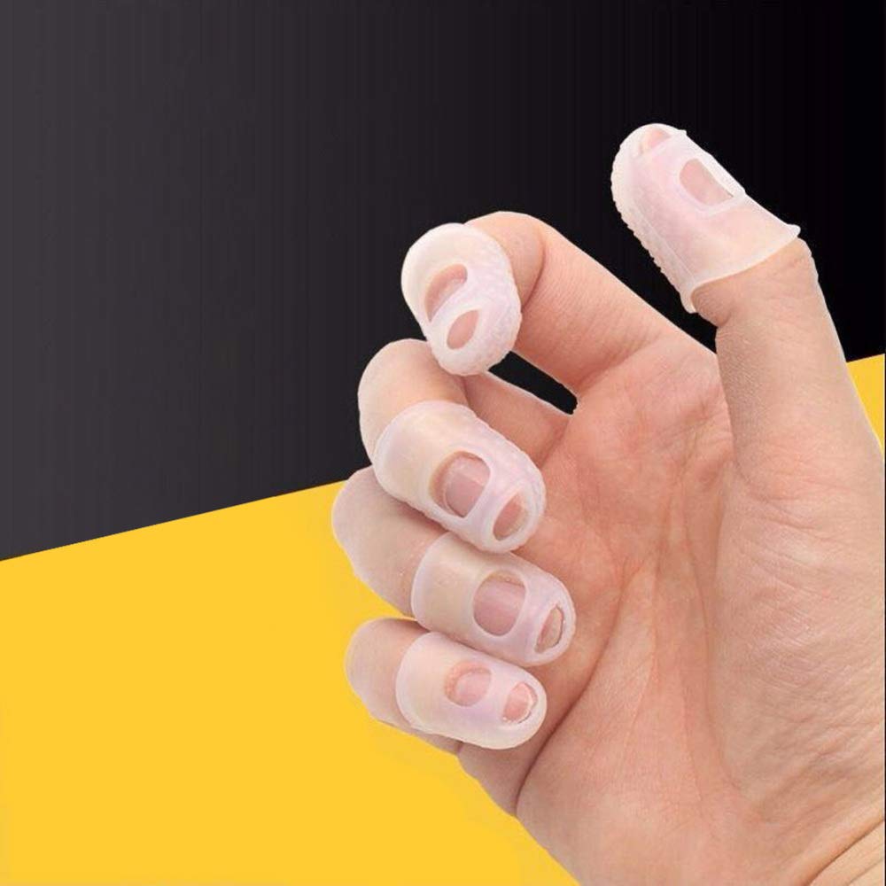 Gigicloud 5-Pack Silicone Guitar Finger Protectors - Anti-Slip Finger Covers for Ukulele, Electric & Acoustic Guitars - Finger Guard Gloves for Pain-Free Practice & Extended Play Sessions