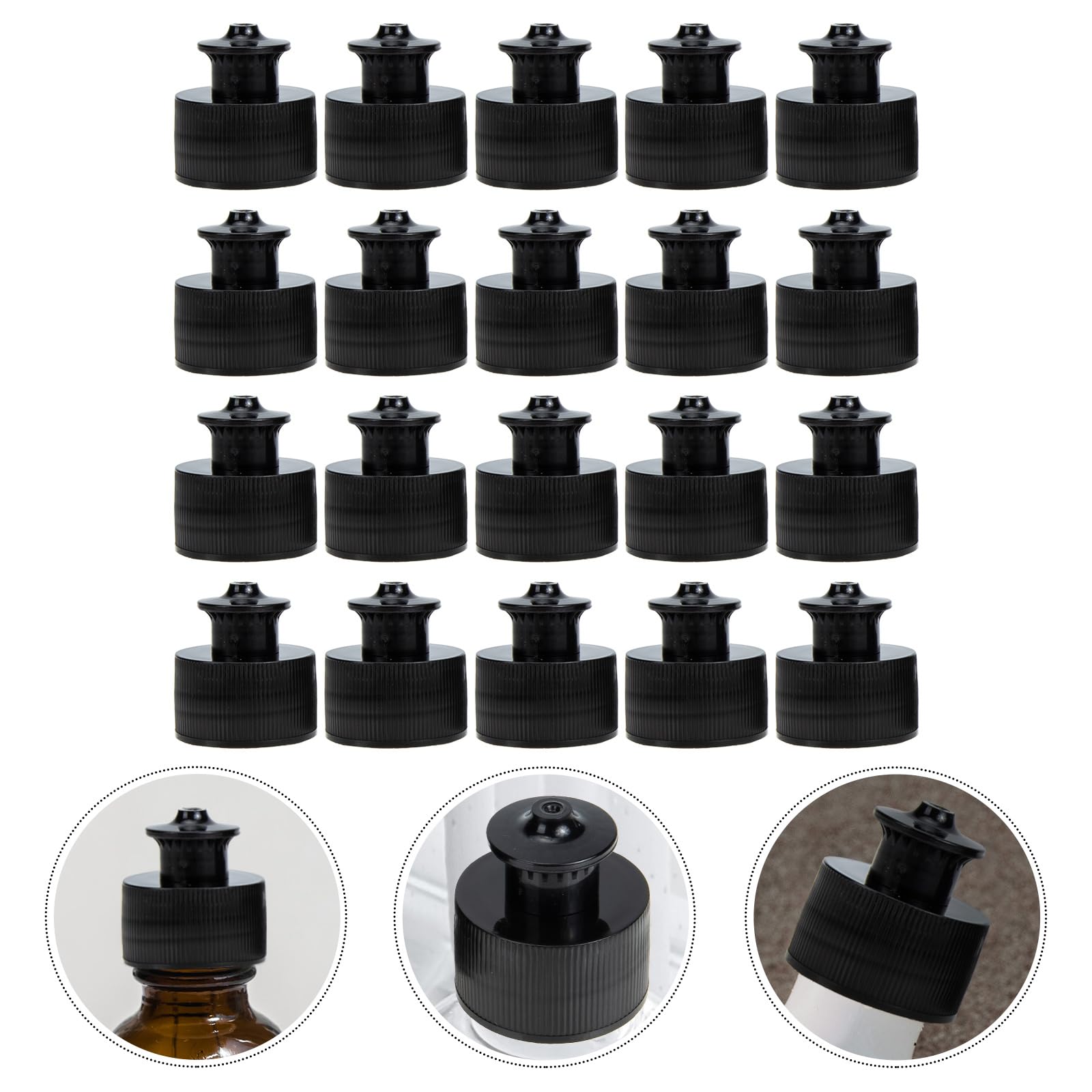 20Pcs Push Pull Replacement Bottle Caps - BPA-Free Plastic Water & Soda Bottle Lids - Leak-Proof Twist-On Caps for Sports, Gym, Travel & Outdoor Activities