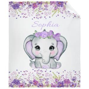 Elephant Baby Purple Floral