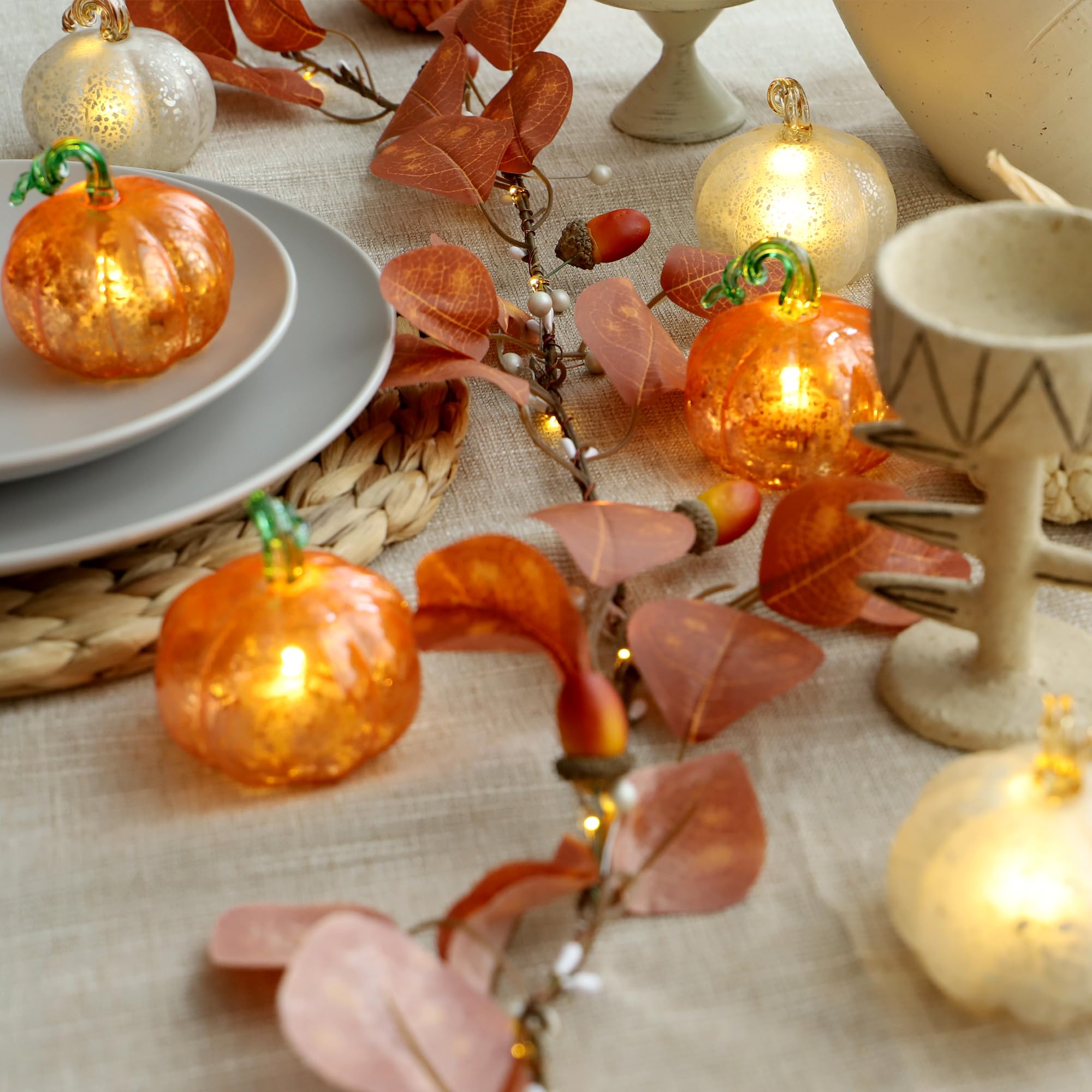 Fall Fairy Lights - Battery Operated String Lights for Thanksgiving & Indoor Decor (Acorn Garland) - Perfect for Home & Party Decorations