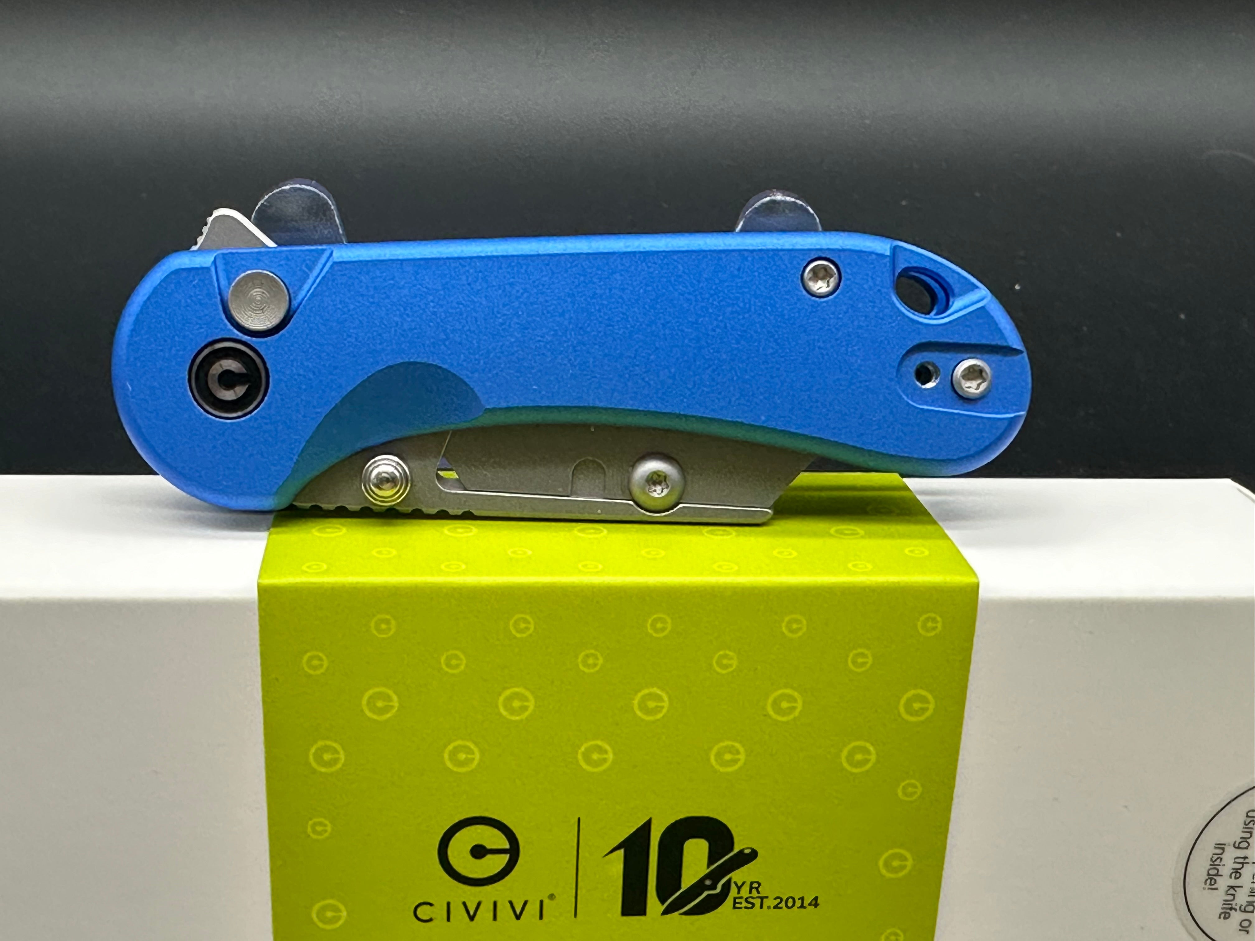 CIVIVI Elementum Folding Knife - Blue Aluminum Handle, 6CR13 Stainless Steel Blade - EDC Pocket Knife for Camping, Hiking & Outdoor Adventures