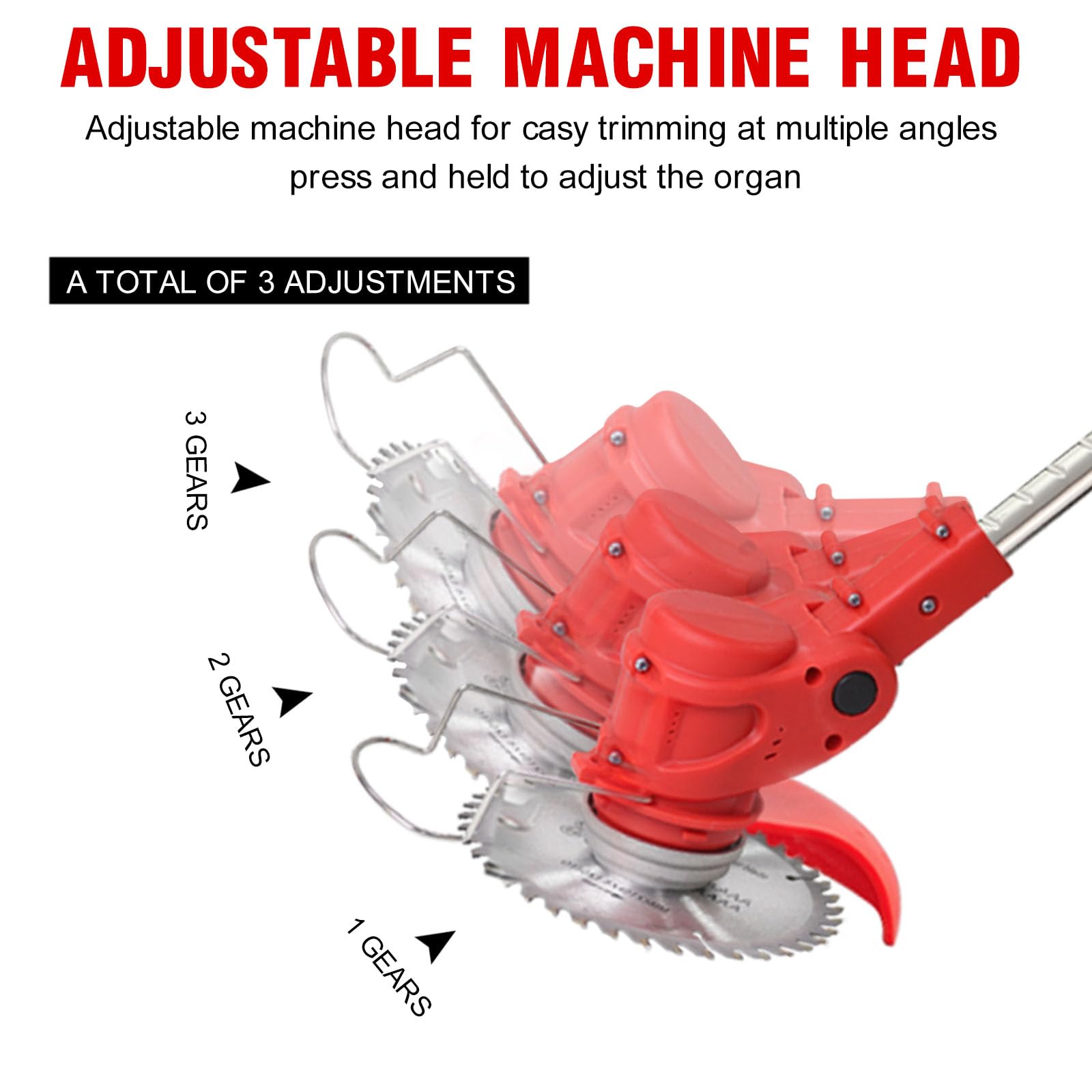 **Cordless Electric Weed Wacker - 2 Blades & 2 Batteries, Lightweight Brush Cutter for Lawn, Garden & Yard Trimming - Includes Charger (Red) - Perfect for Edging, Pruning & Landscaping**