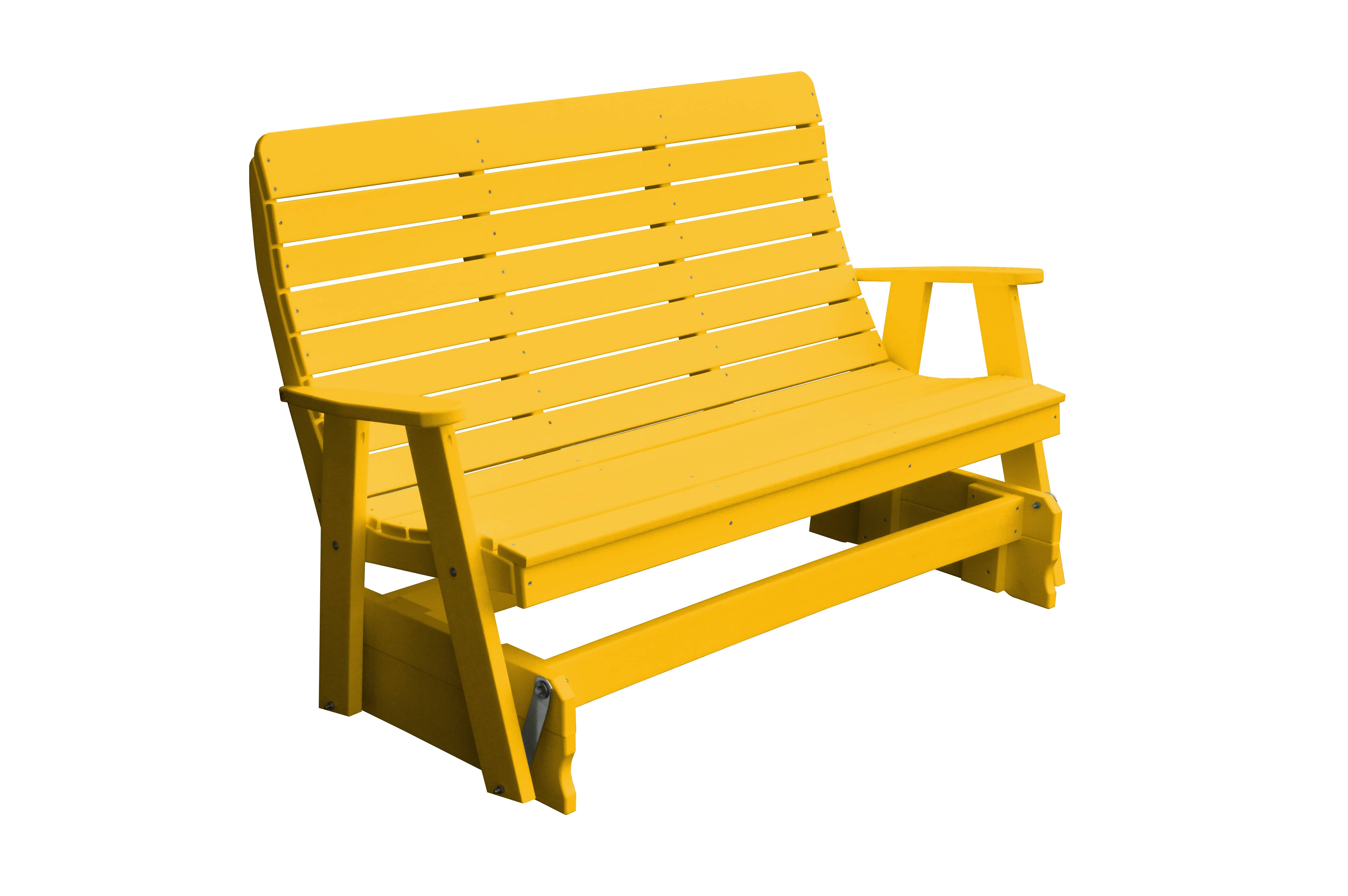 Keystone Amish Co. Salem Recycled Plastic Porch Glider - Eco-Friendly Outdoor Swing Bench for Patio, Garden & Backyard Relaxation