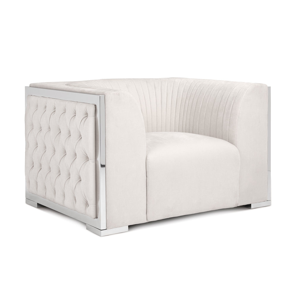 Bergen Chair Contessa - Premium Vanilla Upholstered Accent Chair for Living Room, Bedroom, or Office - Elegant Home Decor & Comfortable Seating Solution