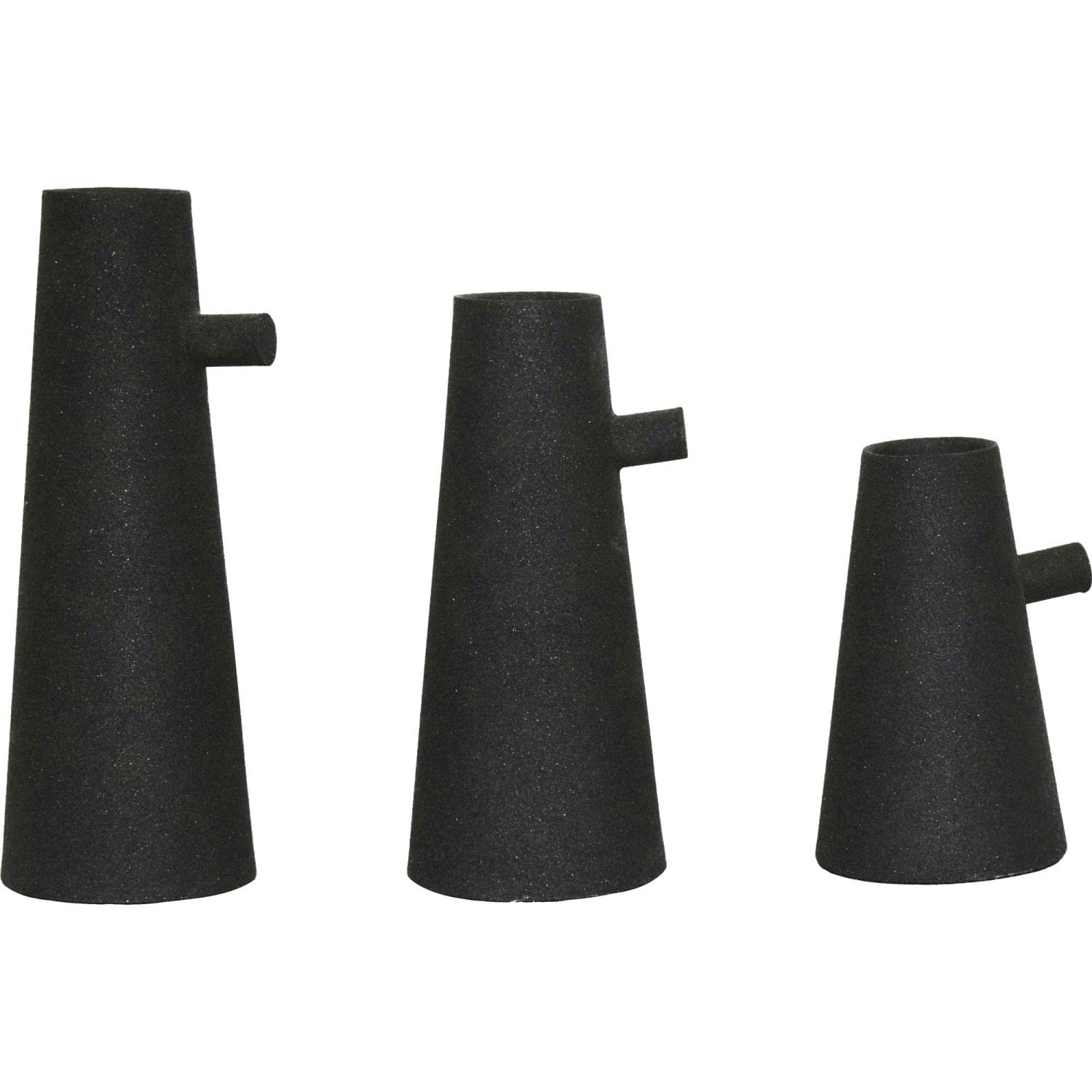 Renwil Aflynta Modern Black Iron Metal Decorative Vase Set of 3 - Elegant Home Decor for Living Room, Dining Table, Office & Wedding Centerpieces