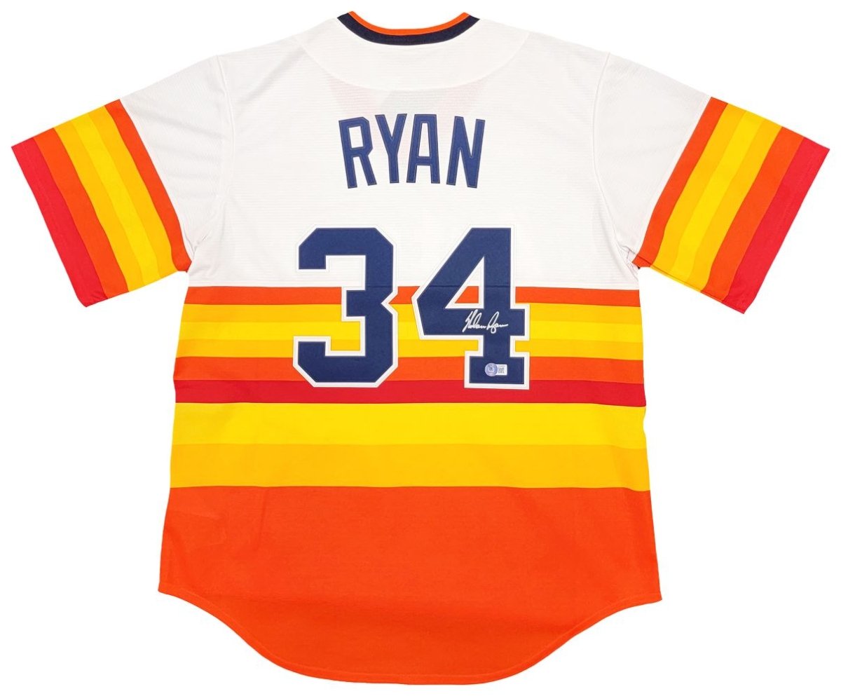 Nolan Ryan Autographed Houston Astros Nike Cooperstown Collection Jersey - Authentic Signed Baseball Memorabilia for Collectors & Fans - Perfect for Sports Memorabilia Displays, Man Cave Decor & Gift for Baseball Lovers