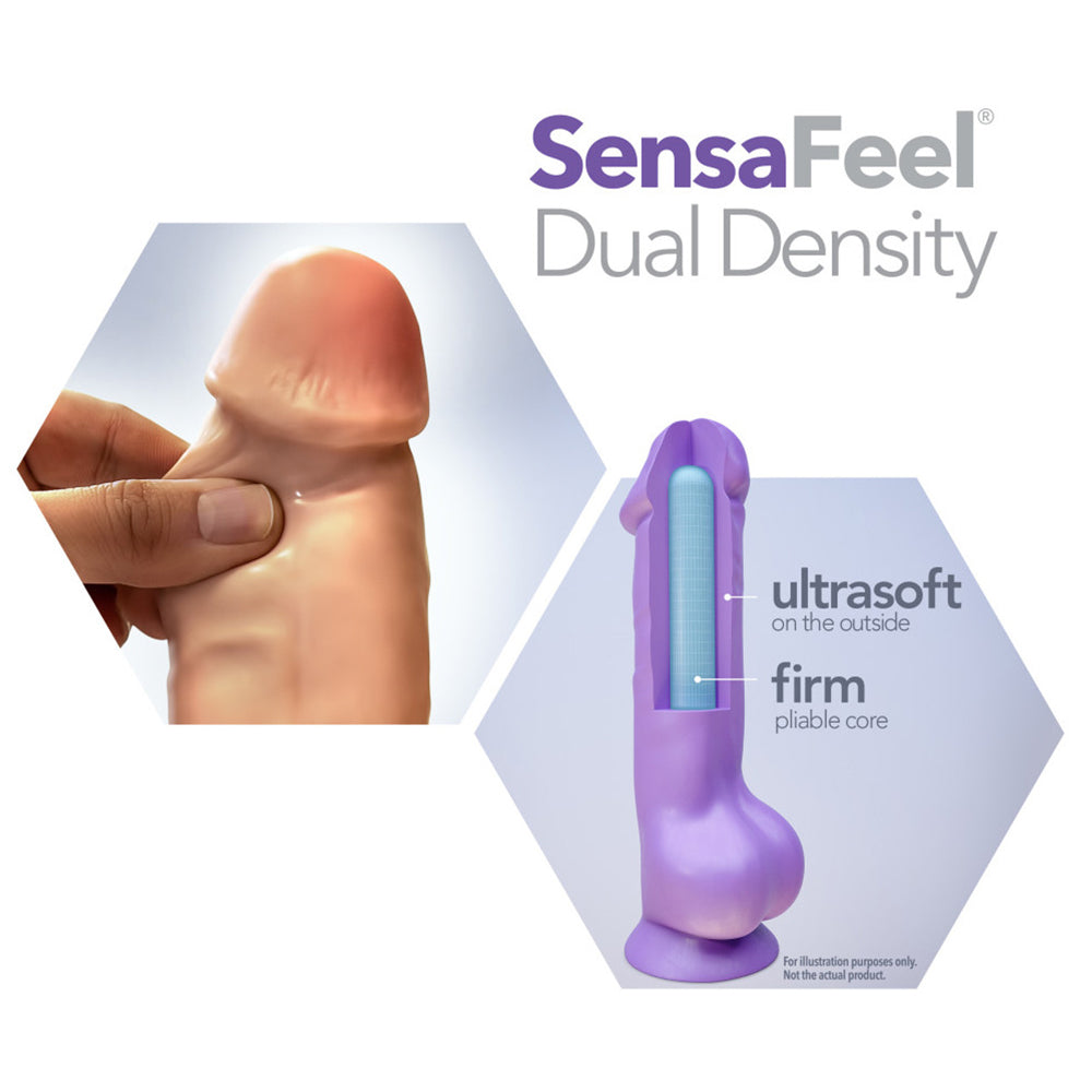 Premium Au Naturel 9 Dual Density Realistic Dildo with Strong Suction Cup - Lifelike Silicone Adult Toy for Couples & Solo Play - Perfect for Bedroom Fun, BDSM, and Discreet Storage