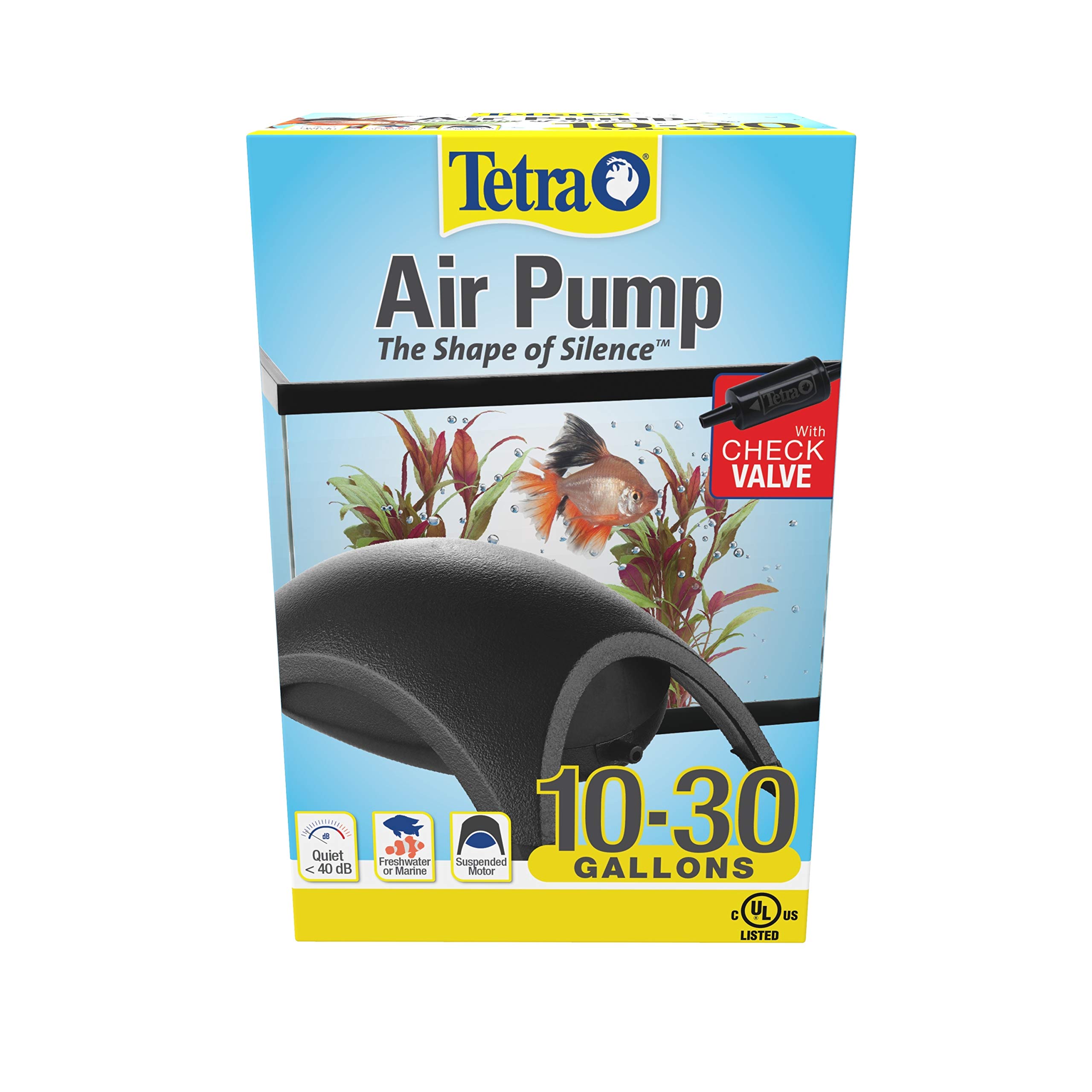Tetra Whisper Air Pump - Ultra Quiet Aquarium Air Pump with High Oxygen Flow for Fish Tanks, Ponds & Hydroponics - Perfect for Home Aquariums and Outdoor Water Features