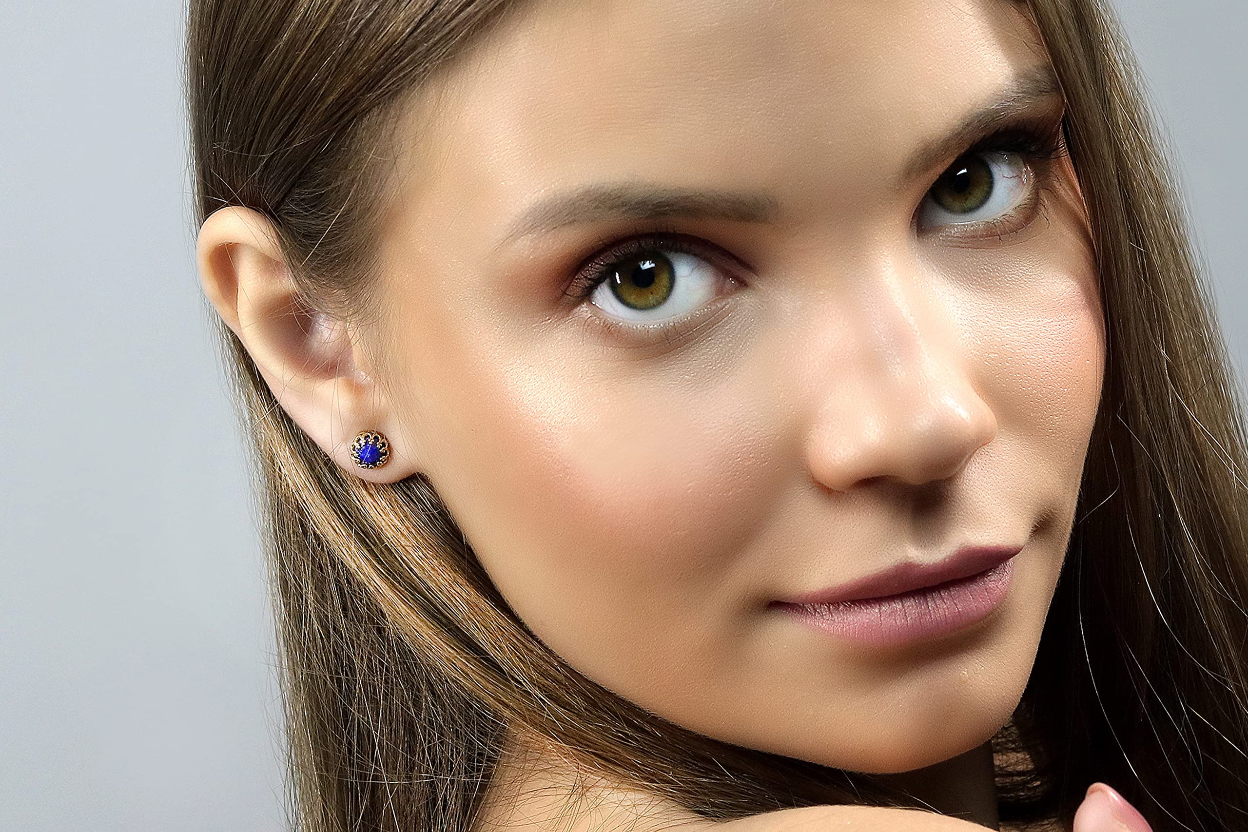 Lapis Lazuli Stud Earrings for Women - Gemstone Jewelry Gift for Her - Perfect for Parties & Gifting