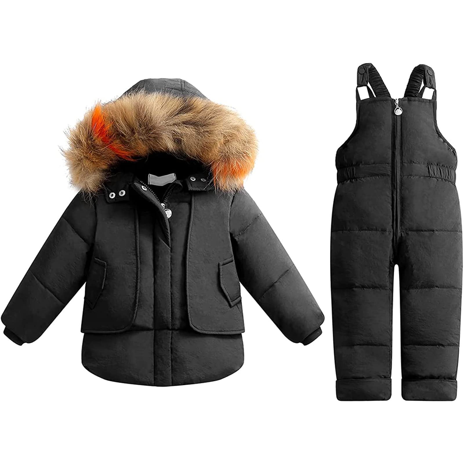 Warm Toddler Snowsuit for Boys & Girls - Winter Waterproof Jumpsuit with Faux Fur Hood | Perfect for Snow Play, Sledding & Outdoor Adventures