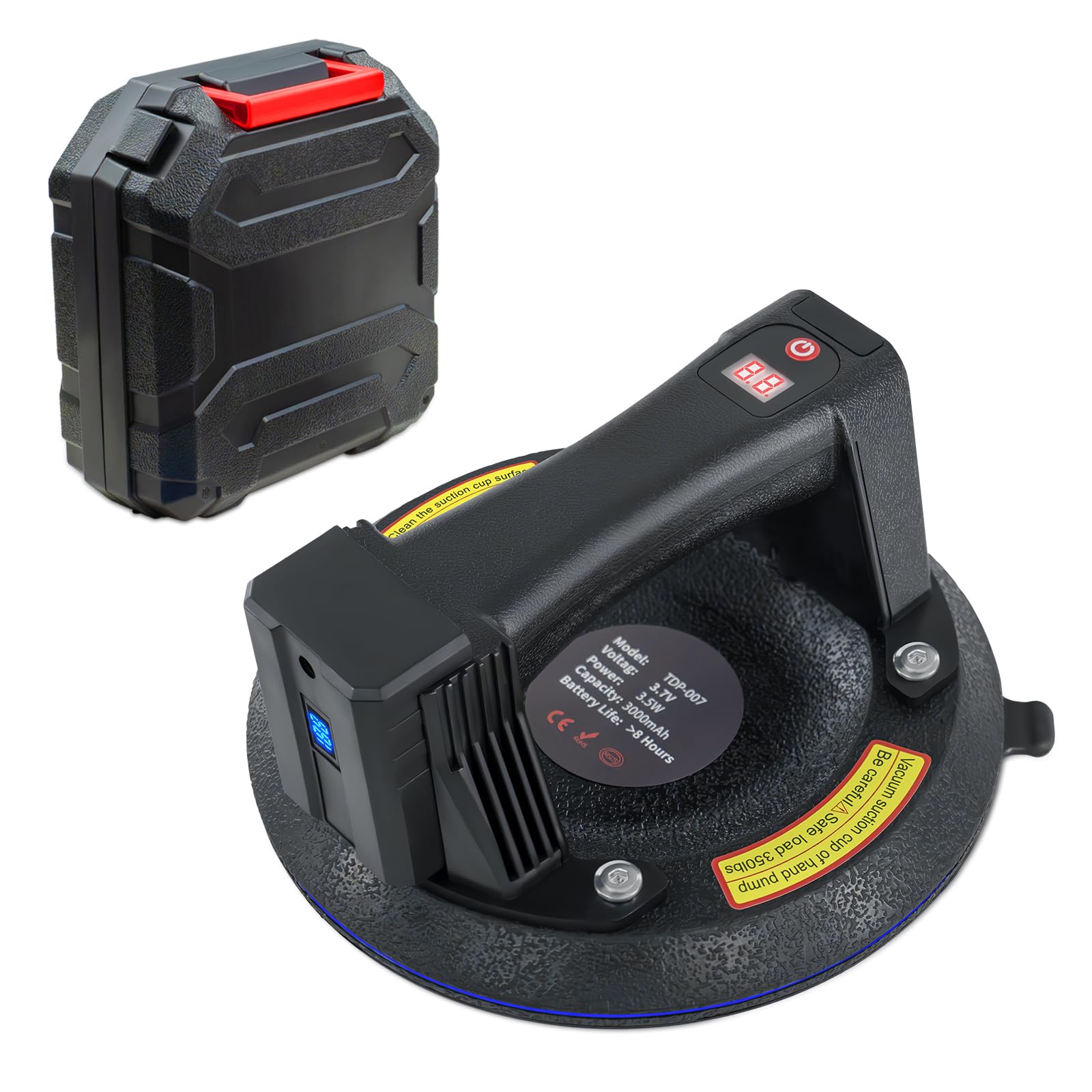 Electric Suction Cup Lifter - 440lbs Capacity Heavy Duty Vacuum Lifter for Windows, Windshields, Tiles & Granite | Auto Start-Stop Function | Industrial Glass Removal & Installation Tool (Perfect for Construction, Renovation & Glass Handling)