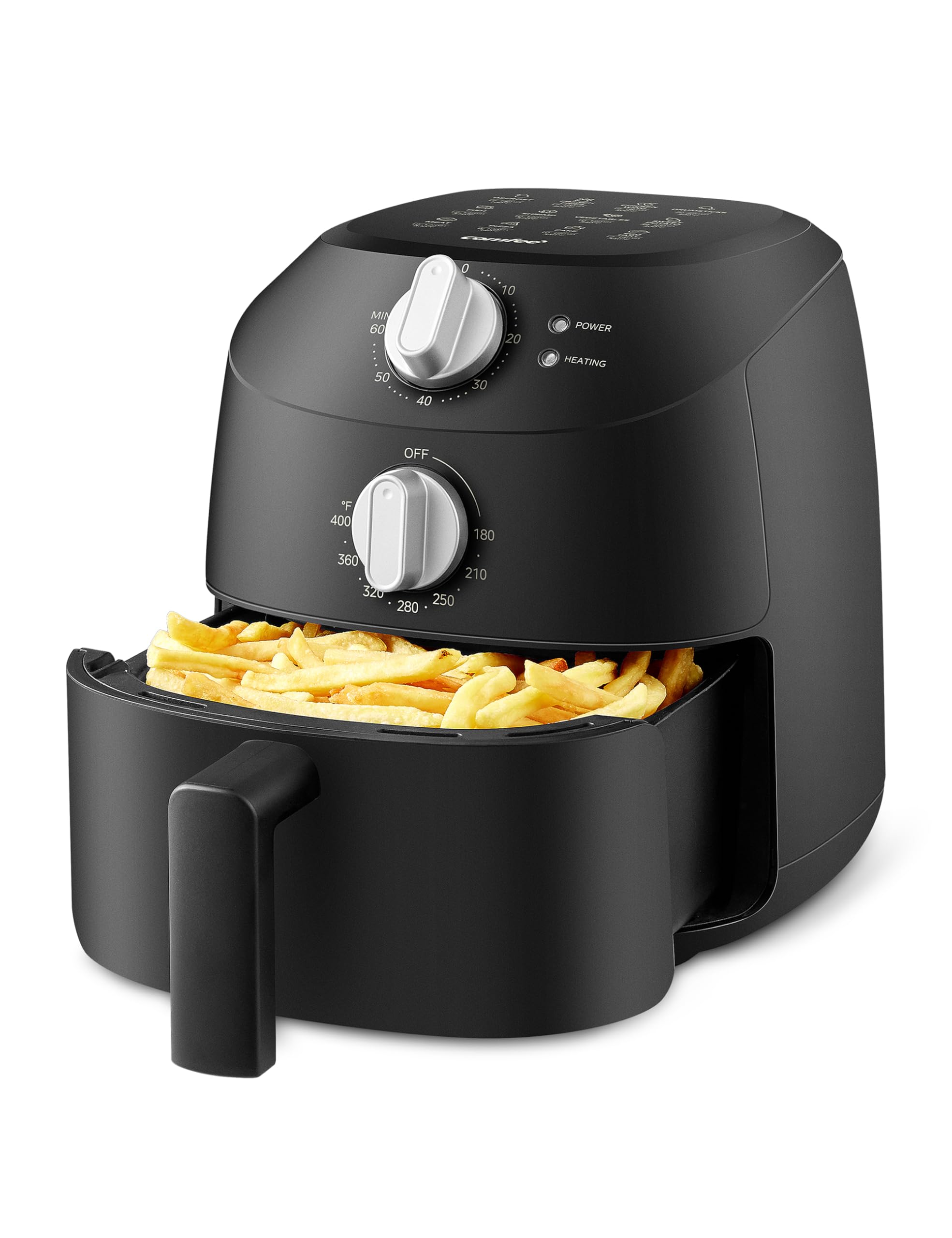Midea 2L Small Air Fryer 1150W with Temperature Control & Timer - BPA-Free, Black - Perfect for Healthy Cooking, Snacks & Small Kitchens