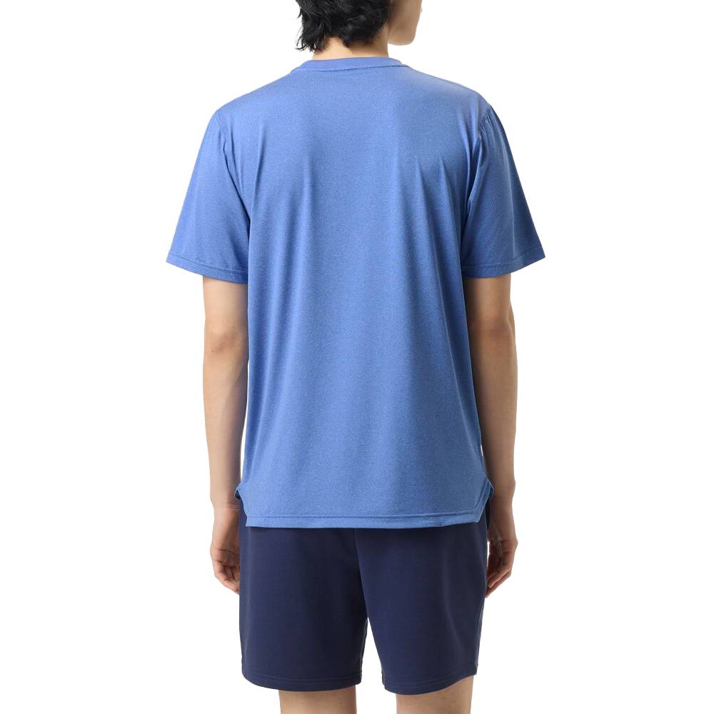 Fila Men's Scallop Hem Heather Crew Neck T-Shirt - Dazzling Blue Heather | Casual Athletic Wear for Gym, Running & Everyday Outfits