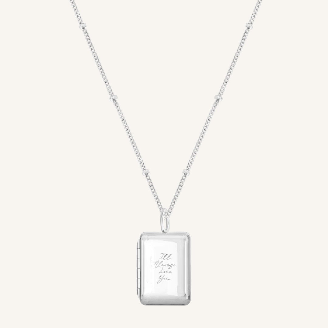 Personalized Etch Story Photo Locket Necklace - Custom Engraved Memorial Jewelry for Loved Ones | Perfect Gift for Anniversaries, Birthdays & Special Occasions
