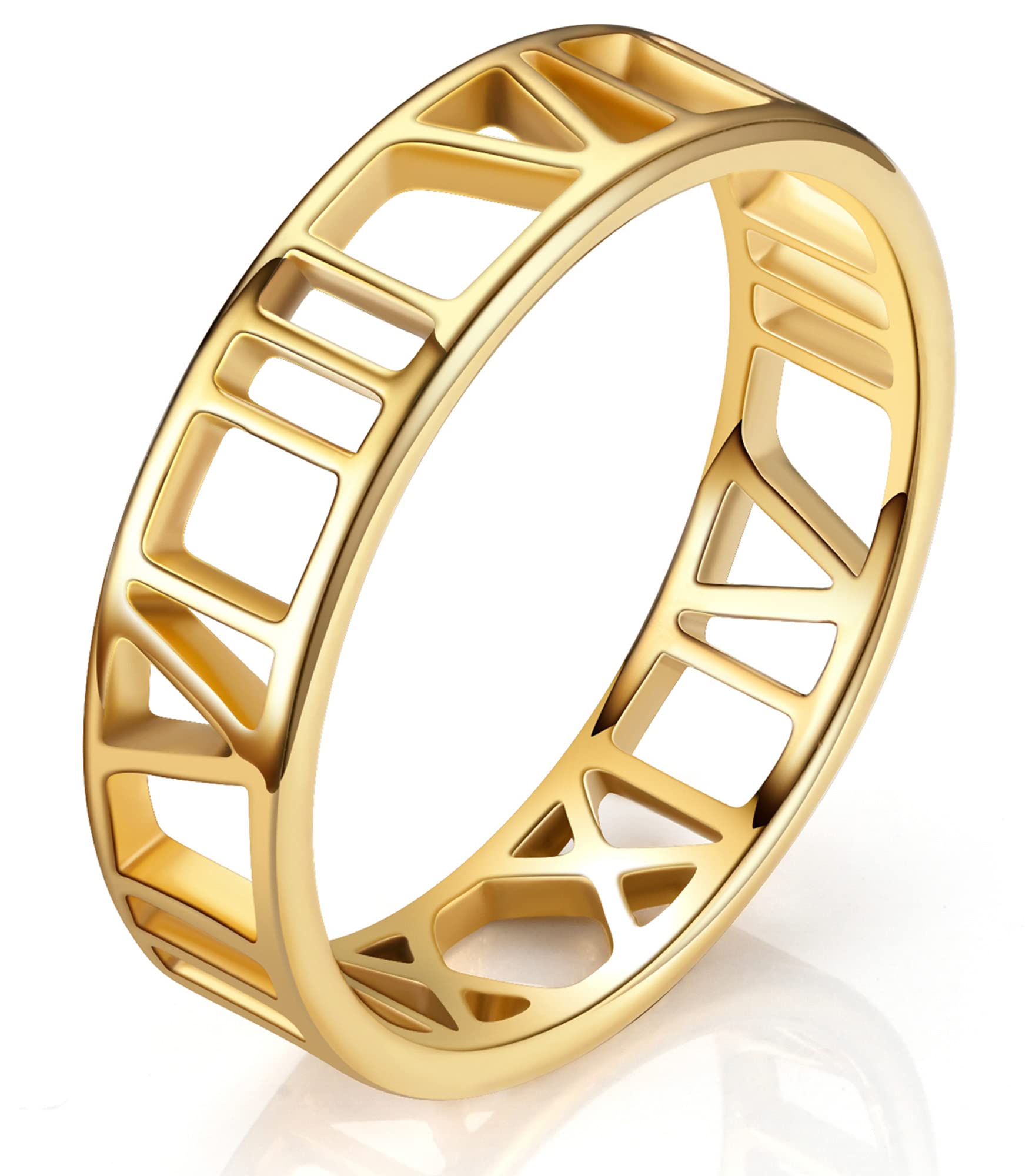 6mm Stainless Steel King Ring with Roman Numerals - Unisex Wedding Band for Men & Women - Durable USA Made Jewelry - Anniversary & Promise Ring - Perfect for Engagements, Weddings, Date Nights & Everyday Wear - Hypoallergenic & Tarnish Resistant - Ideal for Couples, Gifts & Special Occasions