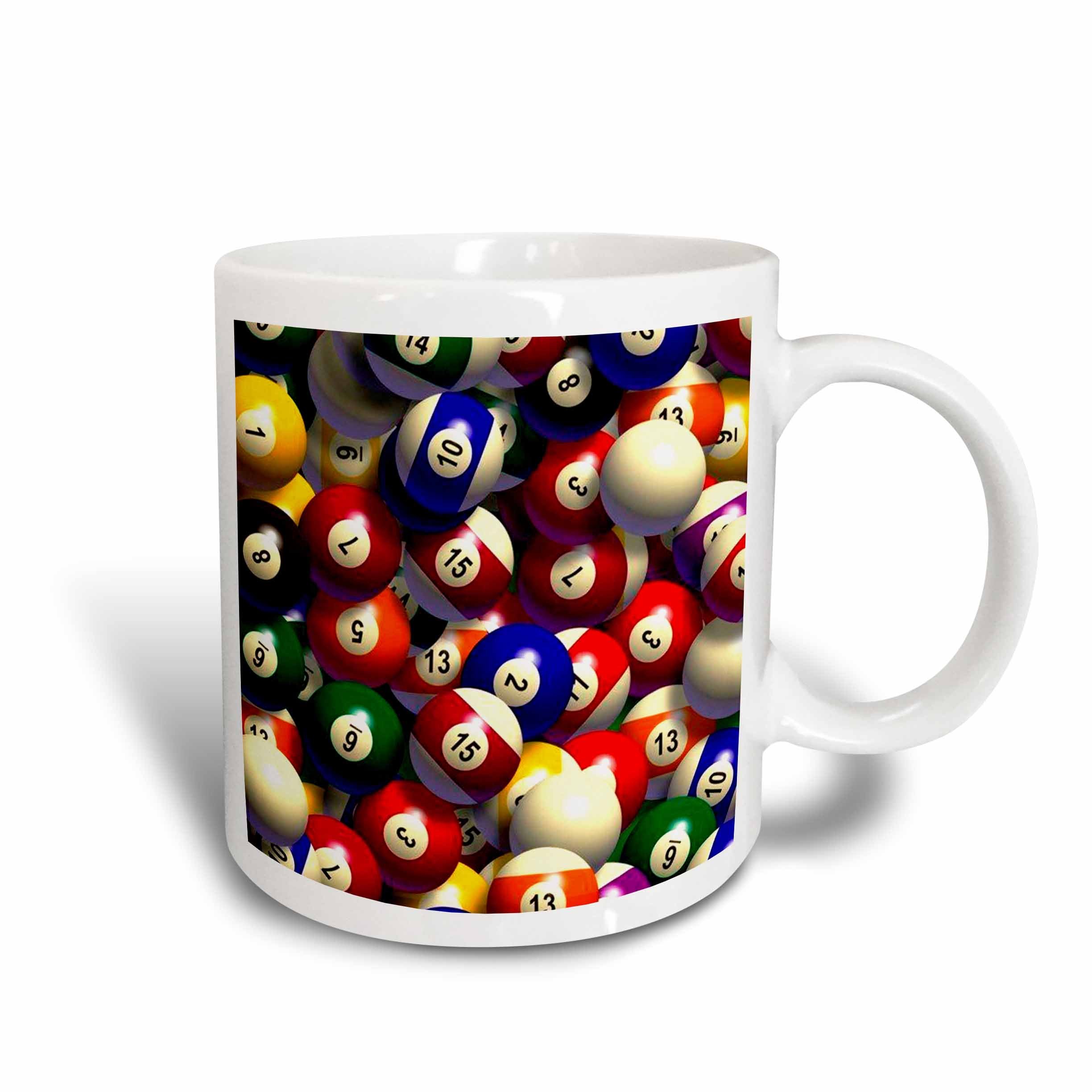 3dRose Billiard Balls Pool Two Tone Red Coffee Mug - 11 oz Ceramic Cup for Tea & Hot Drinks - Perfect for Gamers, Pool Lovers & Office Use