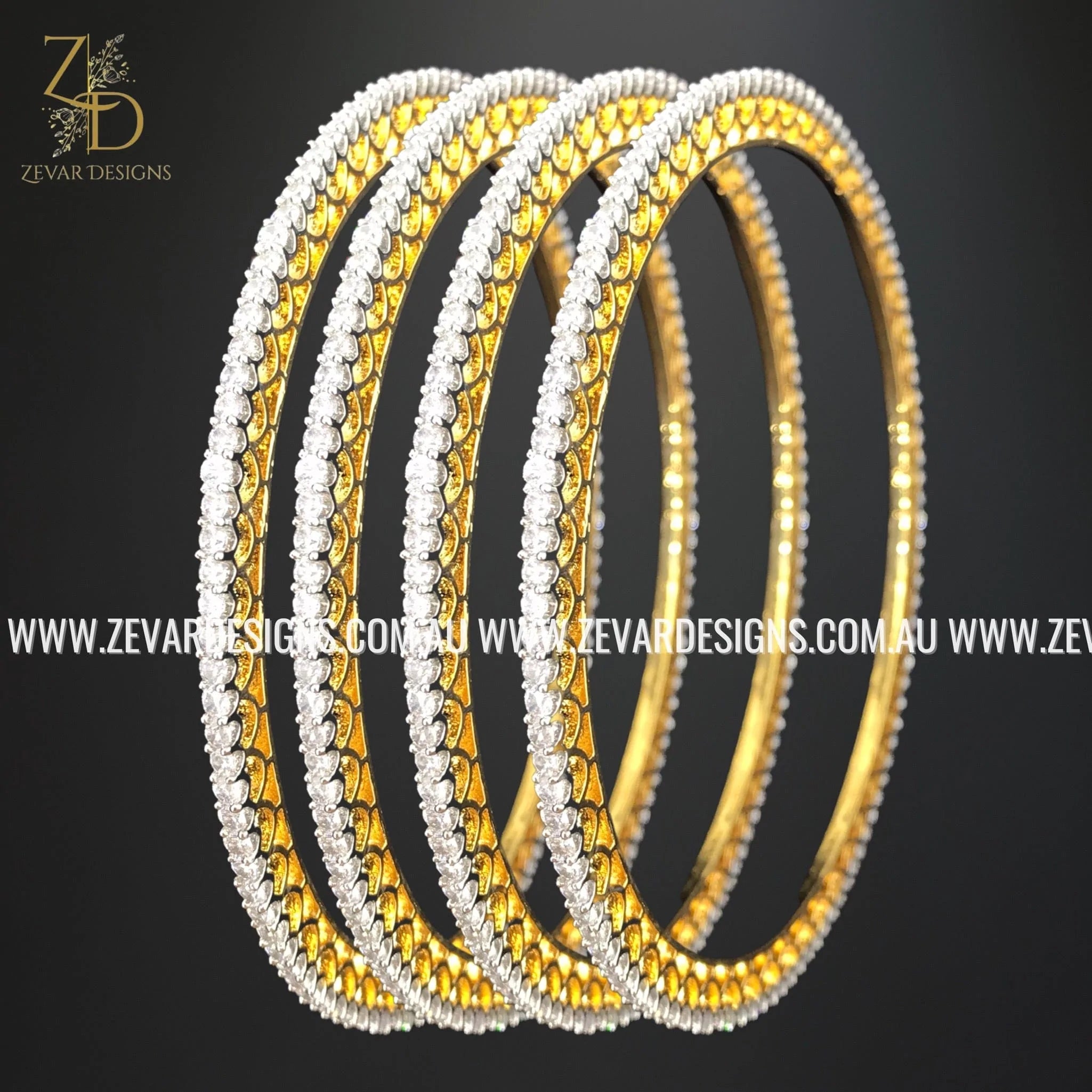Elegant AD Single Line Bangles with Gold Rim - Minimalist Gold Accent Bracelets for Women | Perfect for Casual Wear, Office & Special Occasions