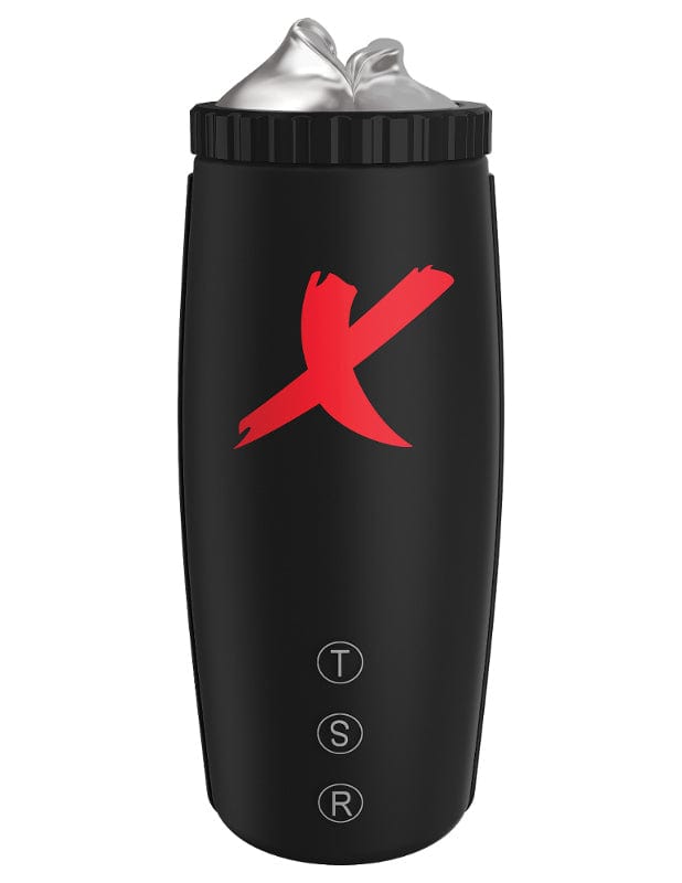 PDX Elite Moto Bator Clear/Black - Powerful Thrusting & Suction Adult Toy for Enhanced Pleasure - Perfect for Solo Play and Couples Intimacy