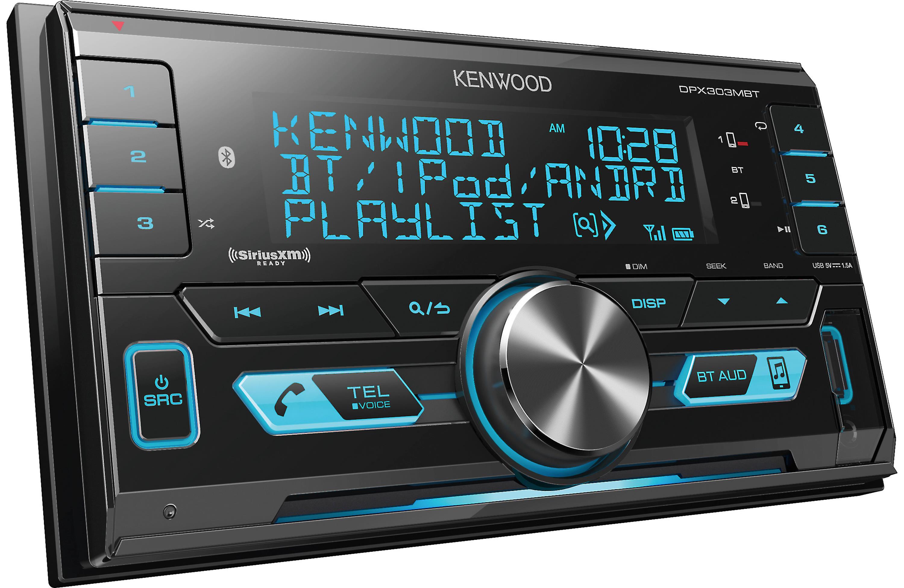 Kenwood DPX303MBT Bluetooth Car Stereo Receiver - Double DIN Touchscreen, Apple CarPlay & Android Auto, HD Radio - Perfect for Commuting & Road Trips