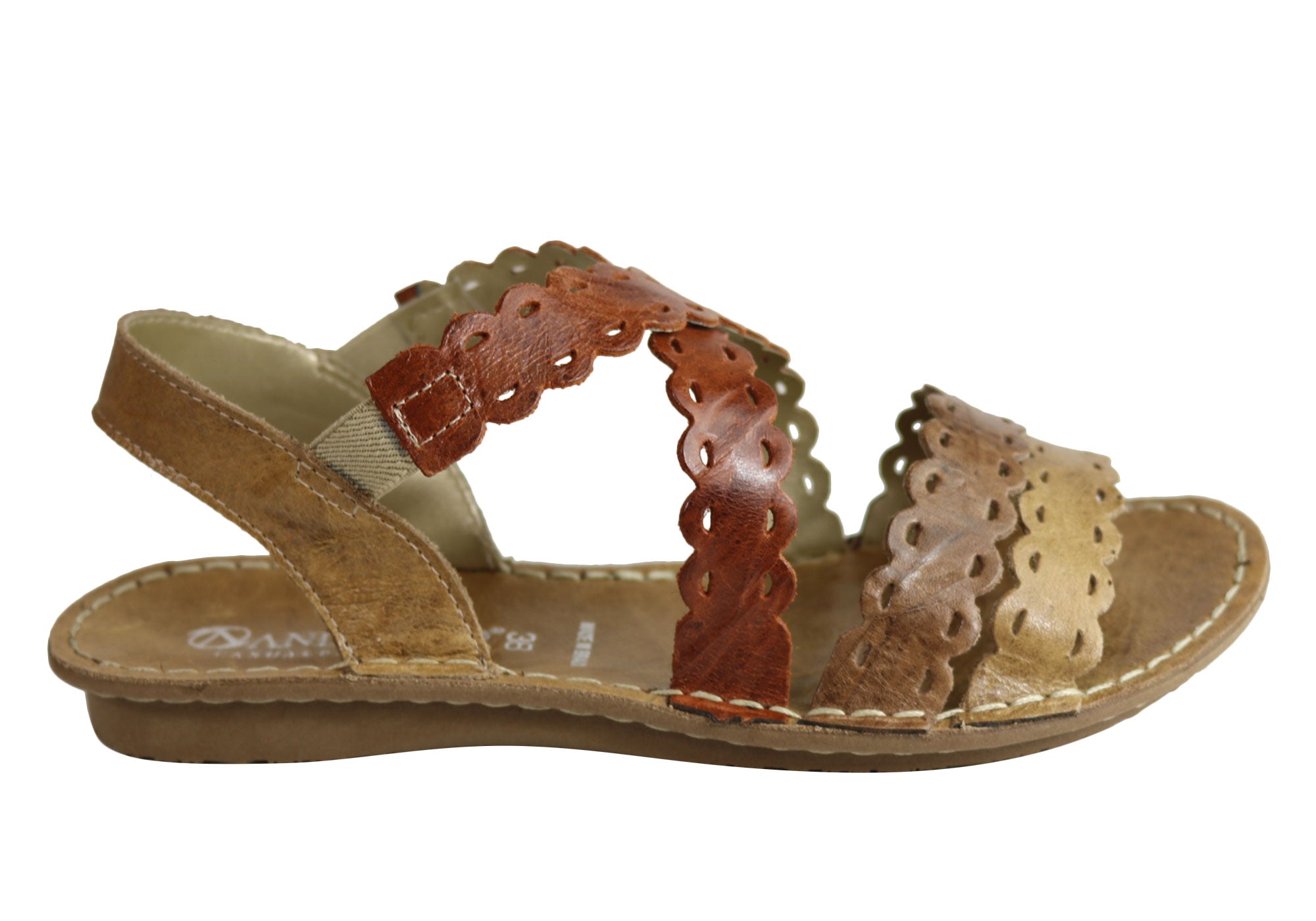 Andacco Cairns Women's Comfortable Flat Leather Sandals - Handmade in Brazil - Perfect for Beach, Vacation & Summer Walking