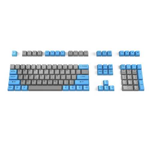 Akko X Ducky 108 Key OEM Profile PBT Retro Grey Blue Keycaps Set for Mechanical Keyboard - Perfect for Gaming, Typing & Office Work