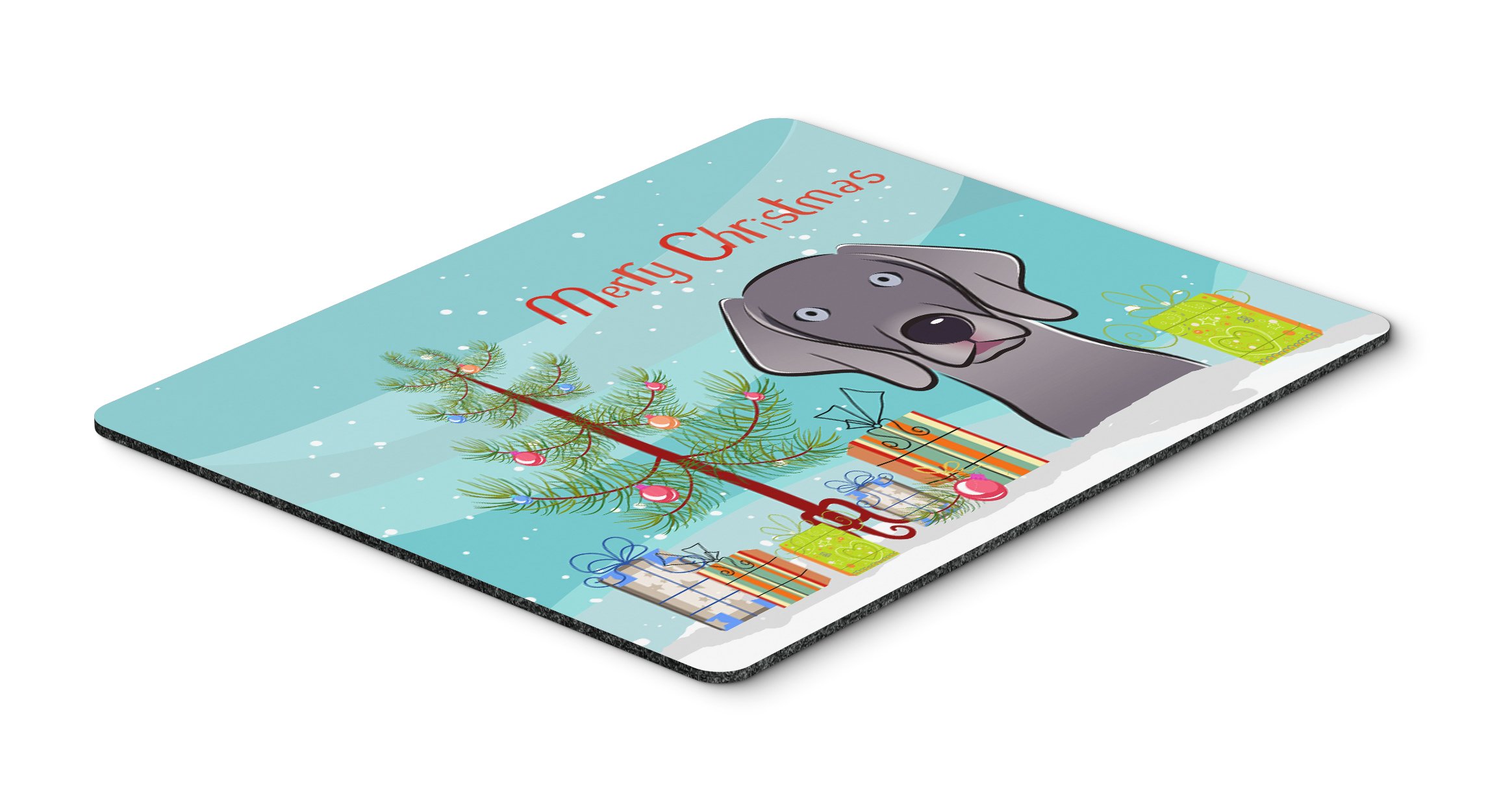 Christmas Tree and Weimaraner Mouse Pad - Large Washable Desk Mat for Home Office, Gaming & Computers | Holiday Decor & Workstation Accessory