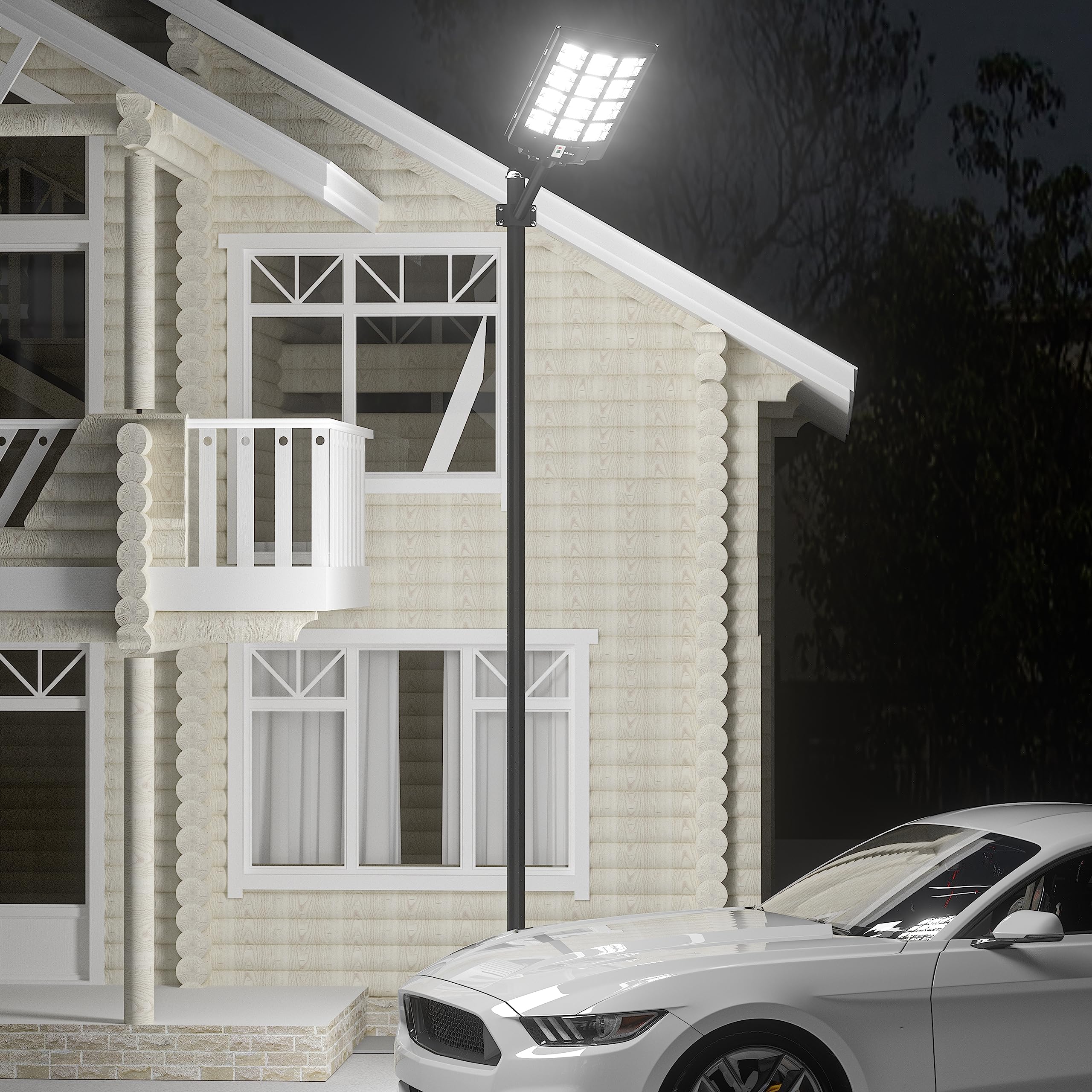 Ofuray OF-5600W 560,000LM Solar Street Lights Outdoor - Commercial Solar Security Flood Lights with Remote & Motion Sensor, 6500K Waterproof LED for Parking Lots, Streets, Barns (Dusk to Dawn) - Perfect for Home Security, Pathway Lighting & Large Area Illumination
