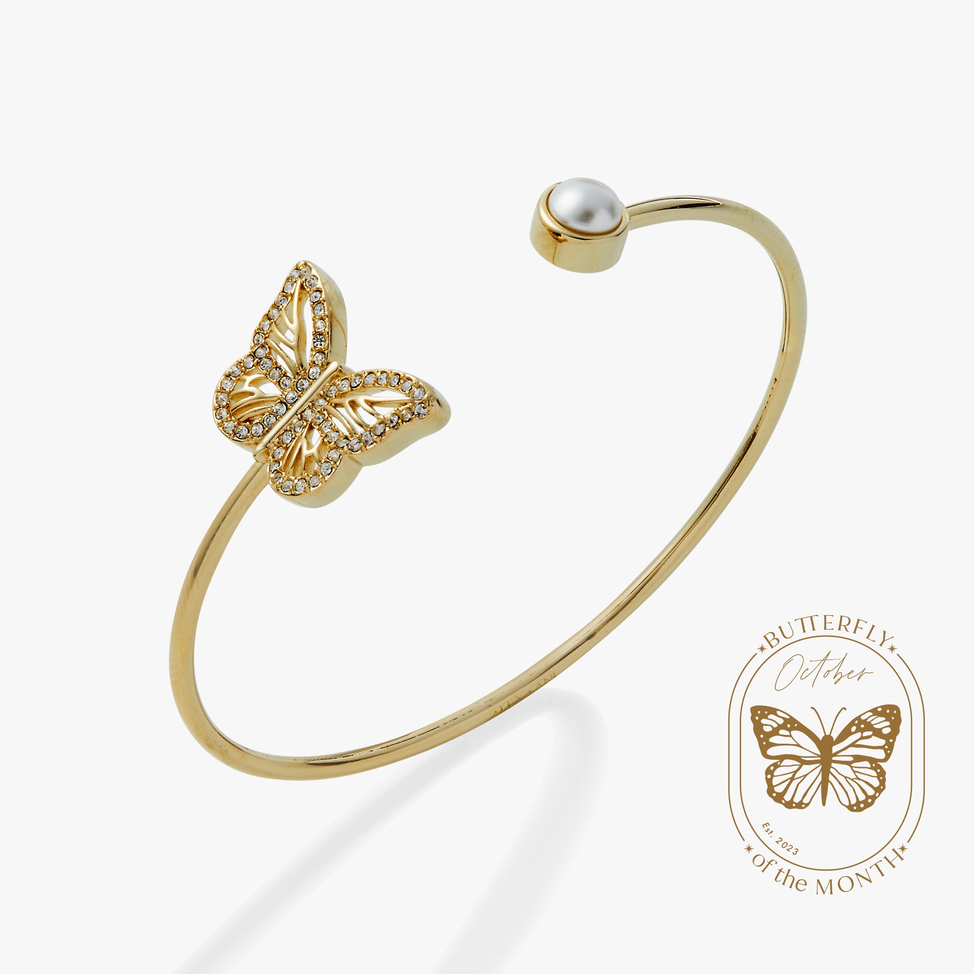 Elegant Crystal Butterfly & Pearl Adjustable Bracelet for Women - Perfect for Weddings, Parties & Everyday Wear