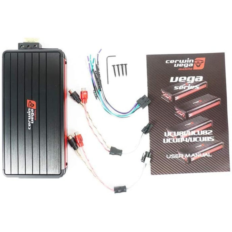 Cerwin Vega VCU84 1200W Peak 500W RMS Class D 4 Channel Marine Amplifier - High Power Waterproof Boat Audio System for Marine, Yacht, and Outdoor Adventures