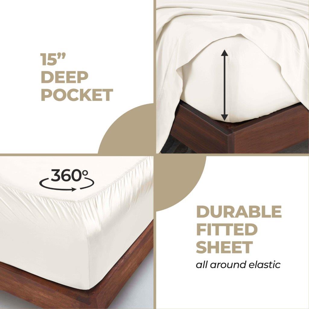 Premium 300 Thread Count Modal Deep Pocket Sheet Set - Soft & Breathable Bedding for Ultimate Comfort - Perfect for Master Bedroom, Guest Room, or Vacation Home