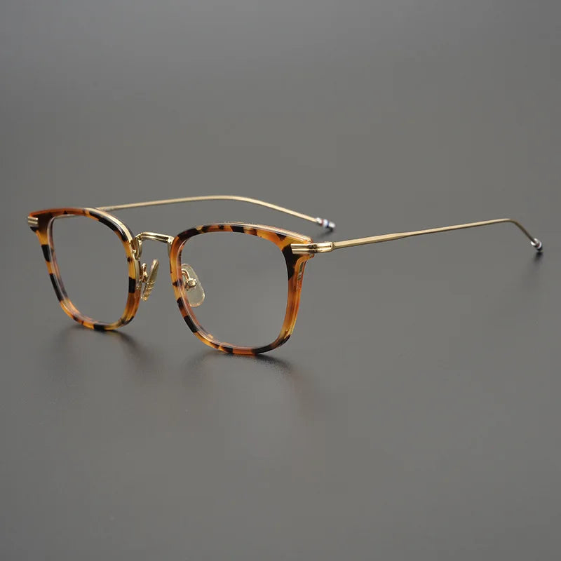 Stylish Unisex Black Square Acetate Eyeglasses with Alloy Frame - Perfect for Work, Reading & Fashion Accessories