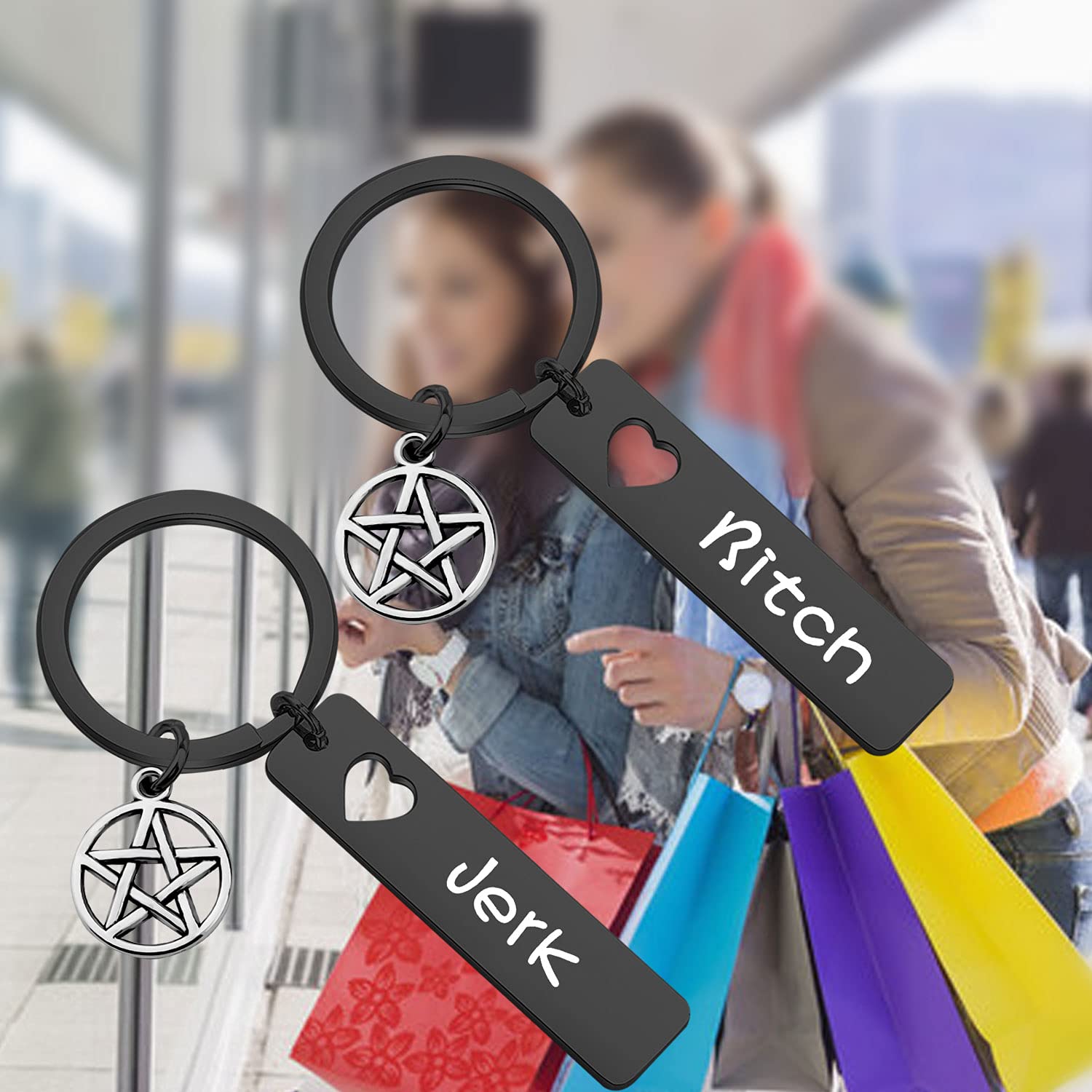 ENSIANTH SPN Jewelry Best Friend Keychain - Stylish Couple Keychain for Gifts, Parties, and Everyday Carry