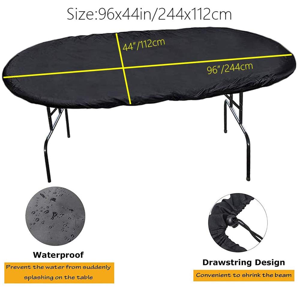 Waterproof 420D Oxford Poker Table Cover - Dustproof Protective Cloth for Oval Shaped Poker Tables with Adjustable String Hems | Perfect for Home Game Nights, Casino Parties & Poker Tournaments