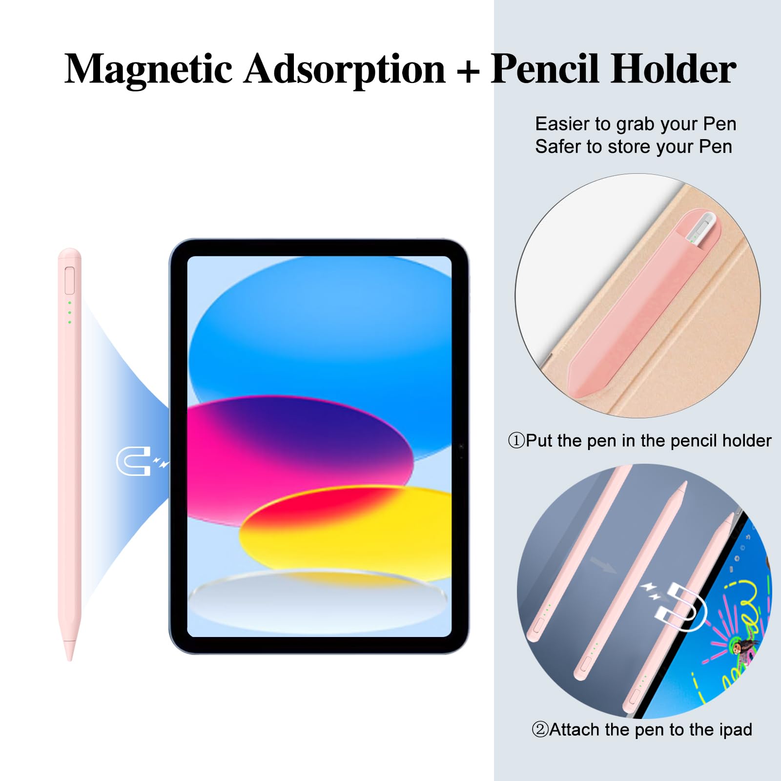 Fast Charging Stylus Pen for iPad 11th & 10th Gen - 14Mins Quick Charge, Palm Rejection, Tilt Sensitivity - Compatible with iPad Air 11/13-inch (M3/M2), iPad Pro 11/13-inch (M4), iPad 6-11th Gen - Perfect for Drawing, Note-Taking & Digital Art
