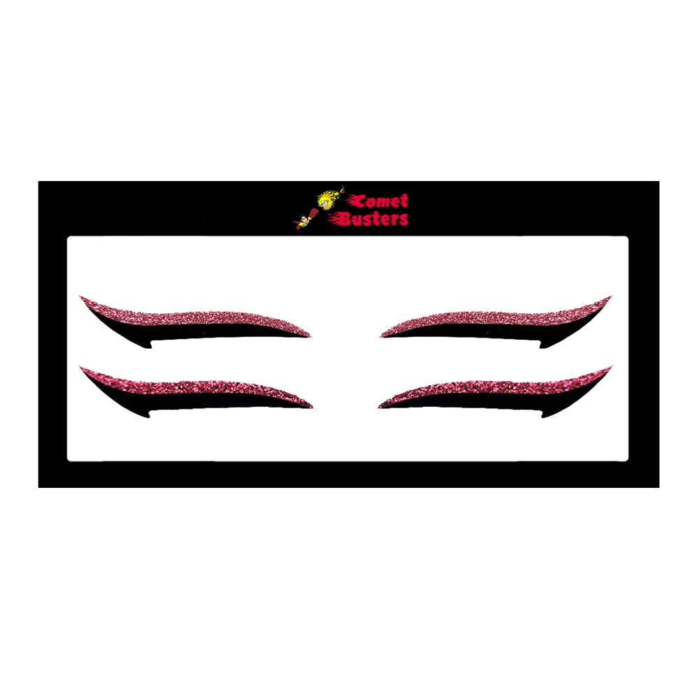 Comet Busters Hot Pink & Light Pink Glitter Eyeliner Stickers (EL044) - Waterproof Eye Makeup for Parties, Halloween & Cosplay