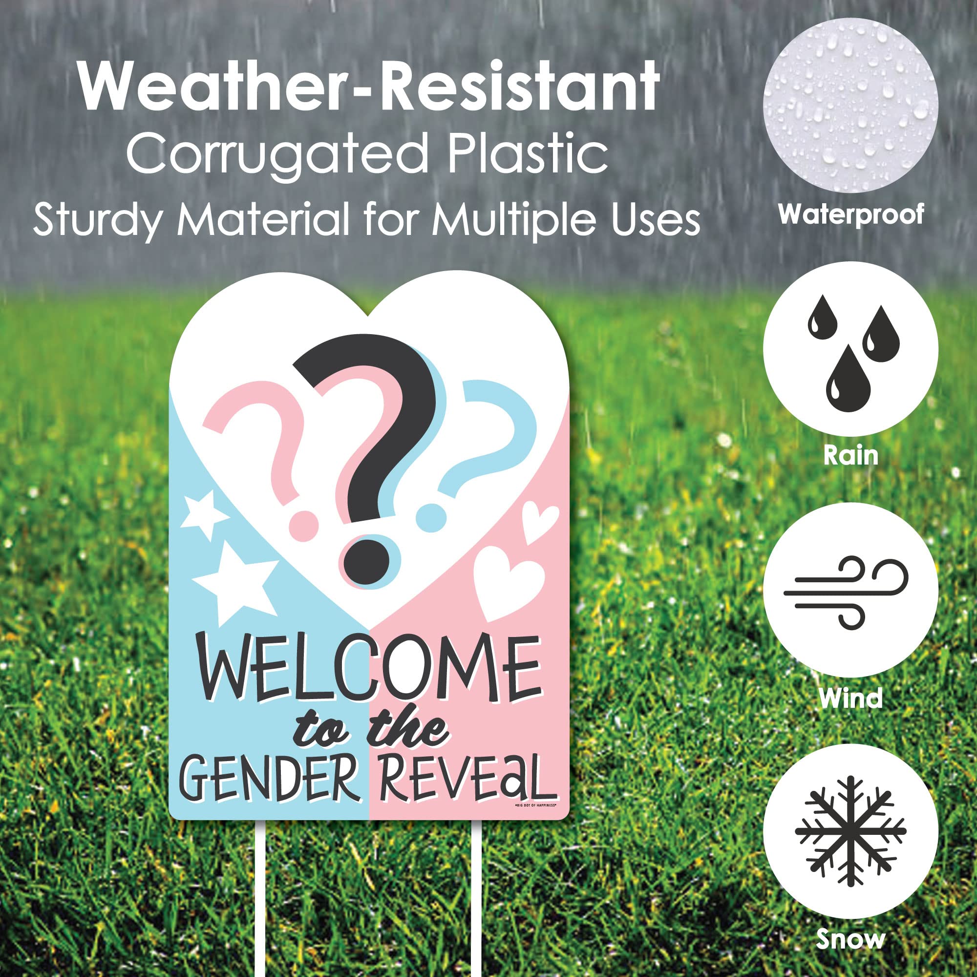 Big Dot of Happiness Baby Gender Reveal Party Decorations - Team Boy or Girl Welcome Yard Sign for Gender Reveal Parties, Baby Showers & Nursery Decor
