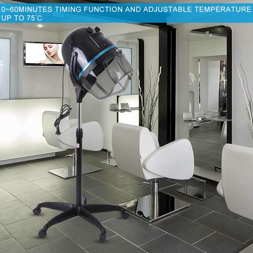 Professional Adjustable Hooded Hair Dryer with Timer & Wheels - Microdermabrasion Salon Equipment for Home & Spa Use - Perfect for Hair Treatments, Styling & Beauty Therapy
