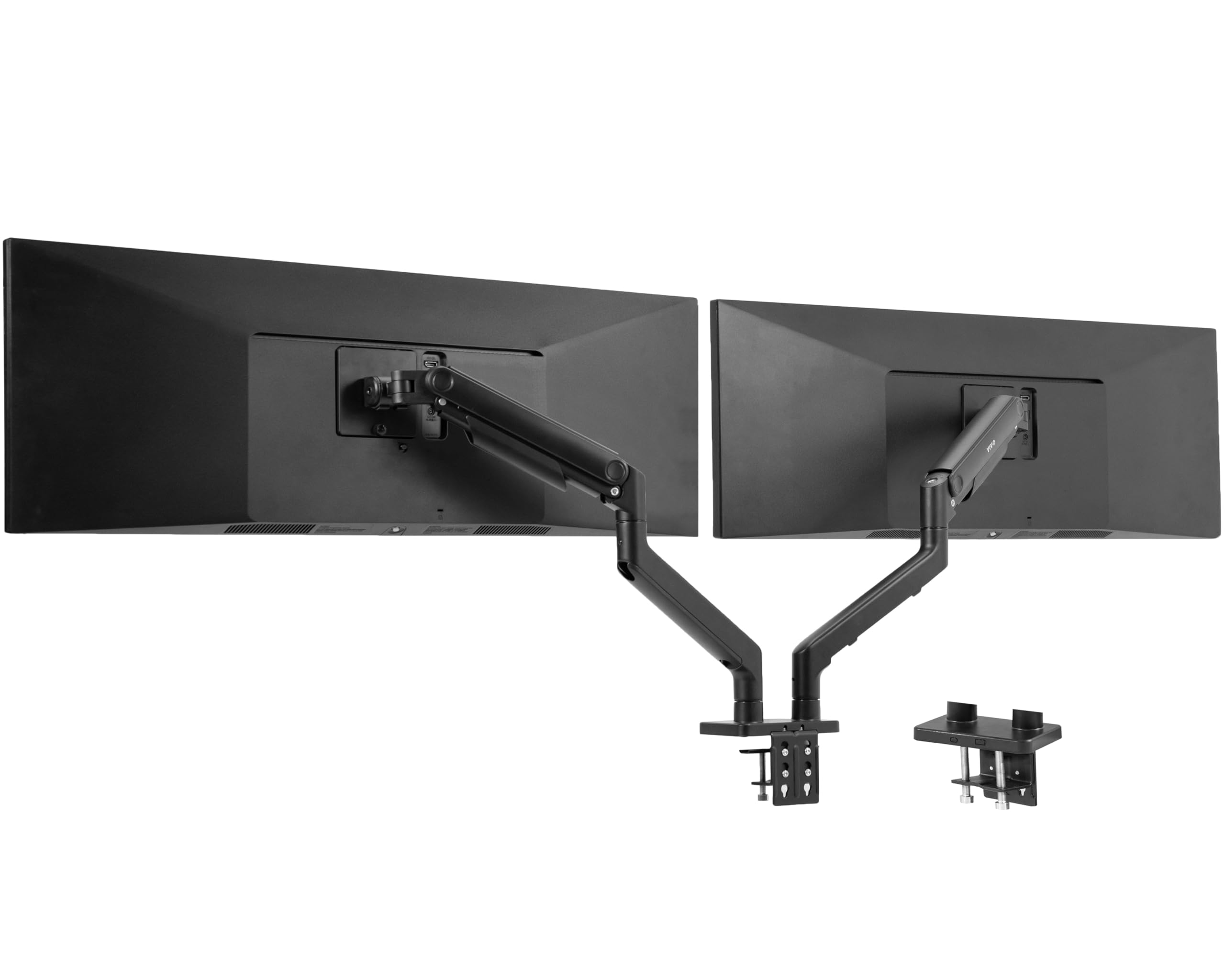 VIVO Heavy Duty Dual Ultra-Wide Monitor Mount Stand for 45 inch Screens up to 44 lbs per Arm - Premium Desk Mount for 2 Ultrawide Monitors, Black (STAND-V200E) - Perfect for Gaming Setup, Home Office, and Multi-Screen Workstations