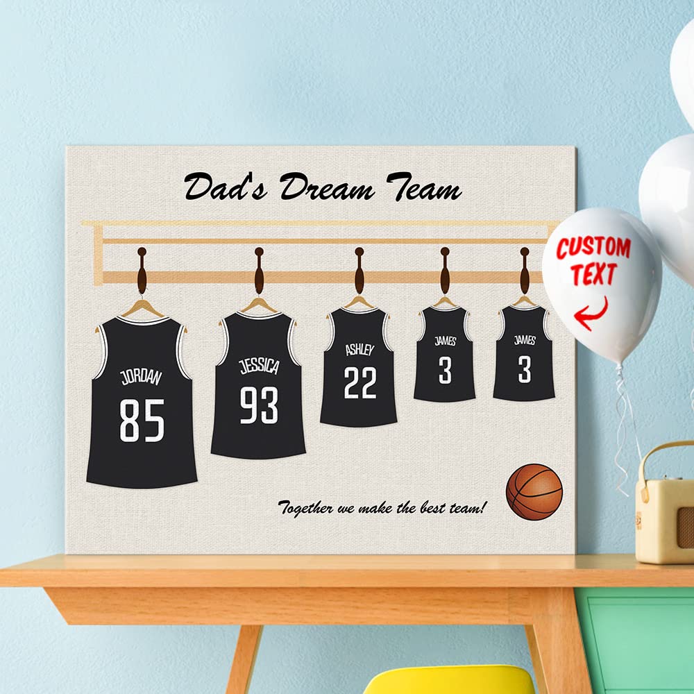 Custom Basketball Team Canvas - Personalized Family Gift for Father's Day - Home Decor