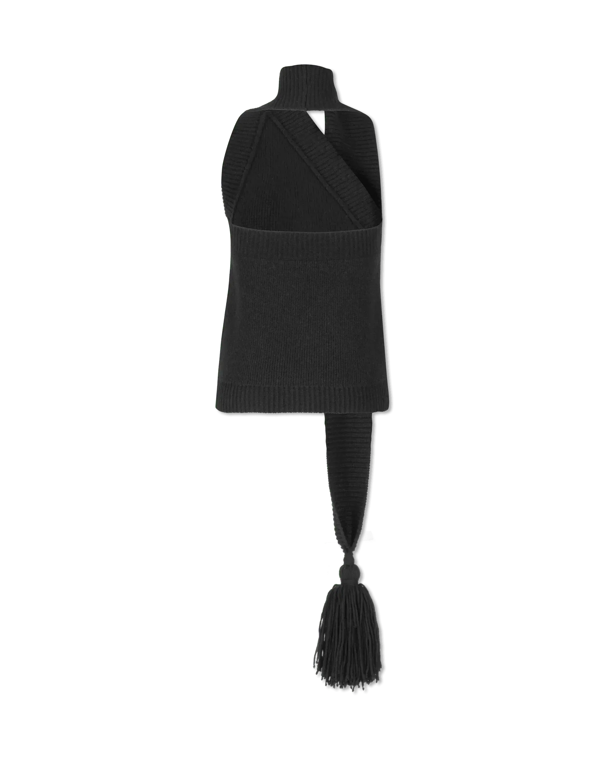 Double Shetland Knit Sleeveless Scarf Top - Women's Winter Fashion Layering Piece for Casual Outfits and Office Wear