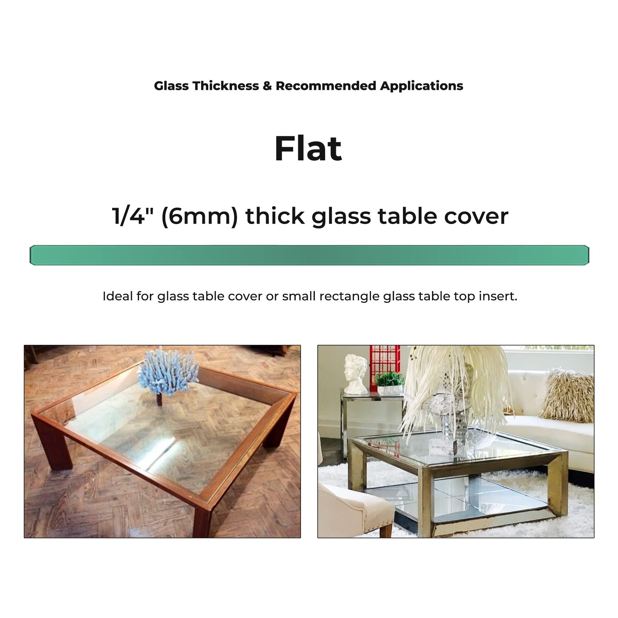 34 Inch Clear Square Glass Table Top by Fab Glass and Mirror - Perfect for Dining Room, Living Room, and Office Furniture