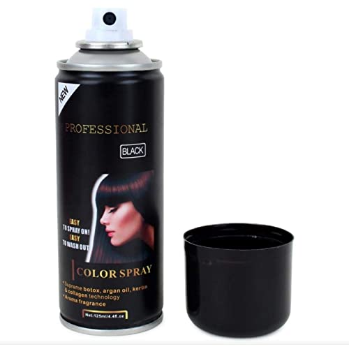 Huda Professional Black Hair Spray with Botox, Argan Oil, Keratin & Collagen - 125ml Easy Spray & Wash Out - Long Lasting Hold & Shine for Styling - Perfect for Salon Quality Hair at Home