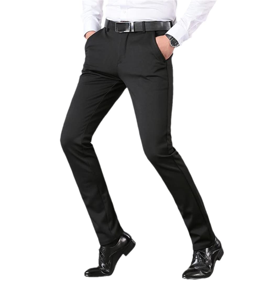 Stylish Korean Stretch Slim Fit Men's Dress Pants - Comfortable Business Casual Trousers for Office Work & Formal Occasions