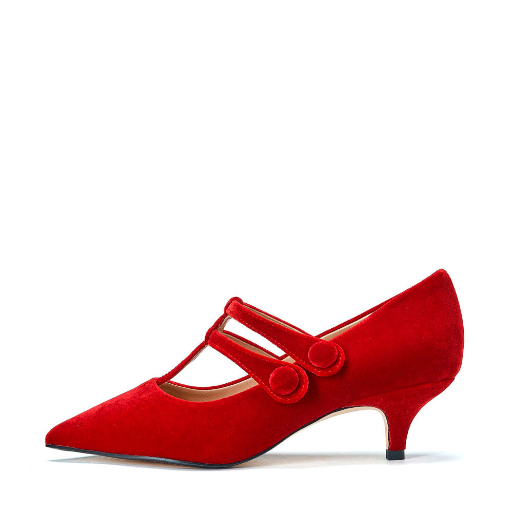 Colette Red Women's Dress - Elegant A-Line Flowy Midi Dress for Casual, Office & Party Wear | Perfect for Summer, Weddings & Special Occasions