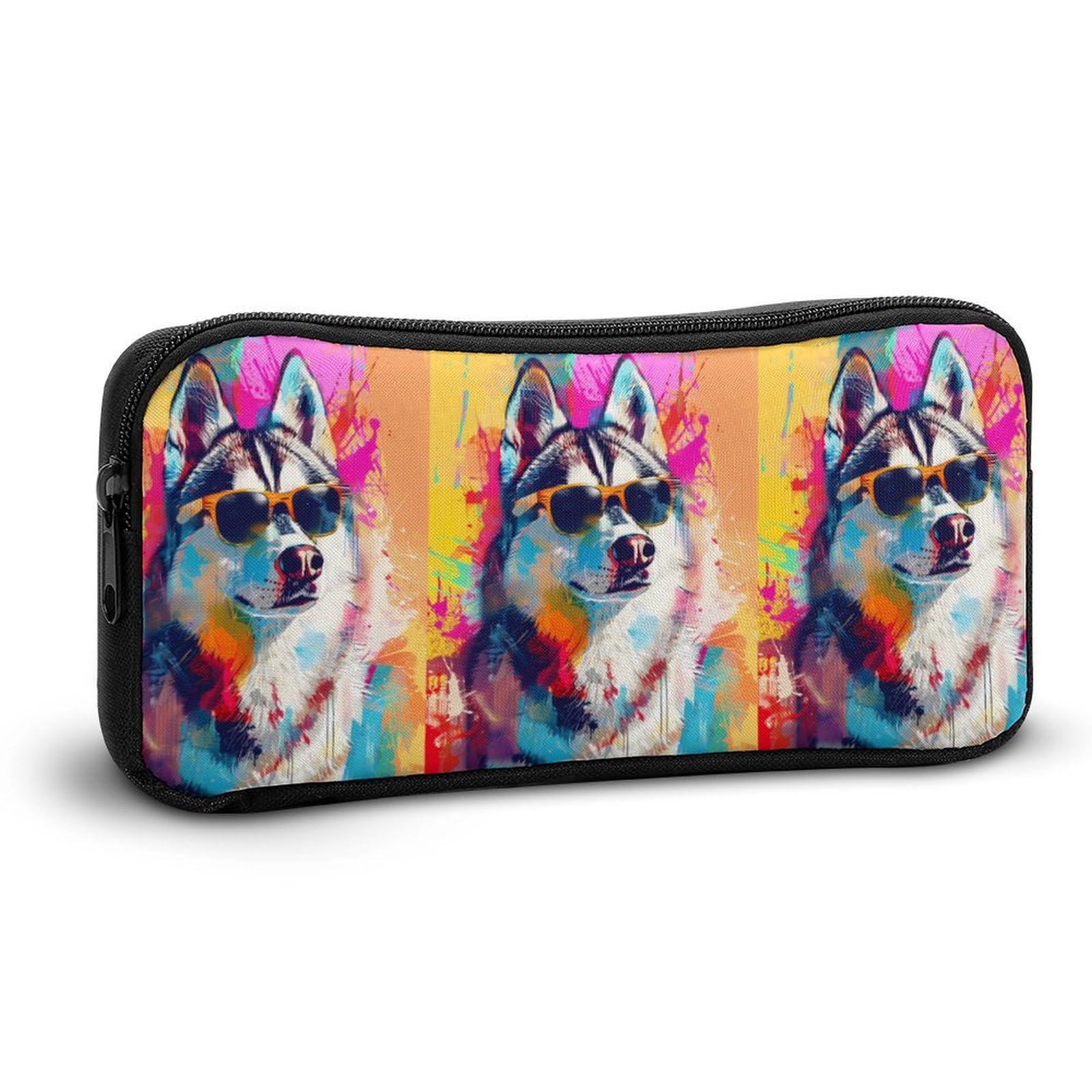 Durable Husky Dog Pencil Case - Large Capacity Storage Pen Pouch for School, Office & Travel - Cute Dog Design Stationery Organizer